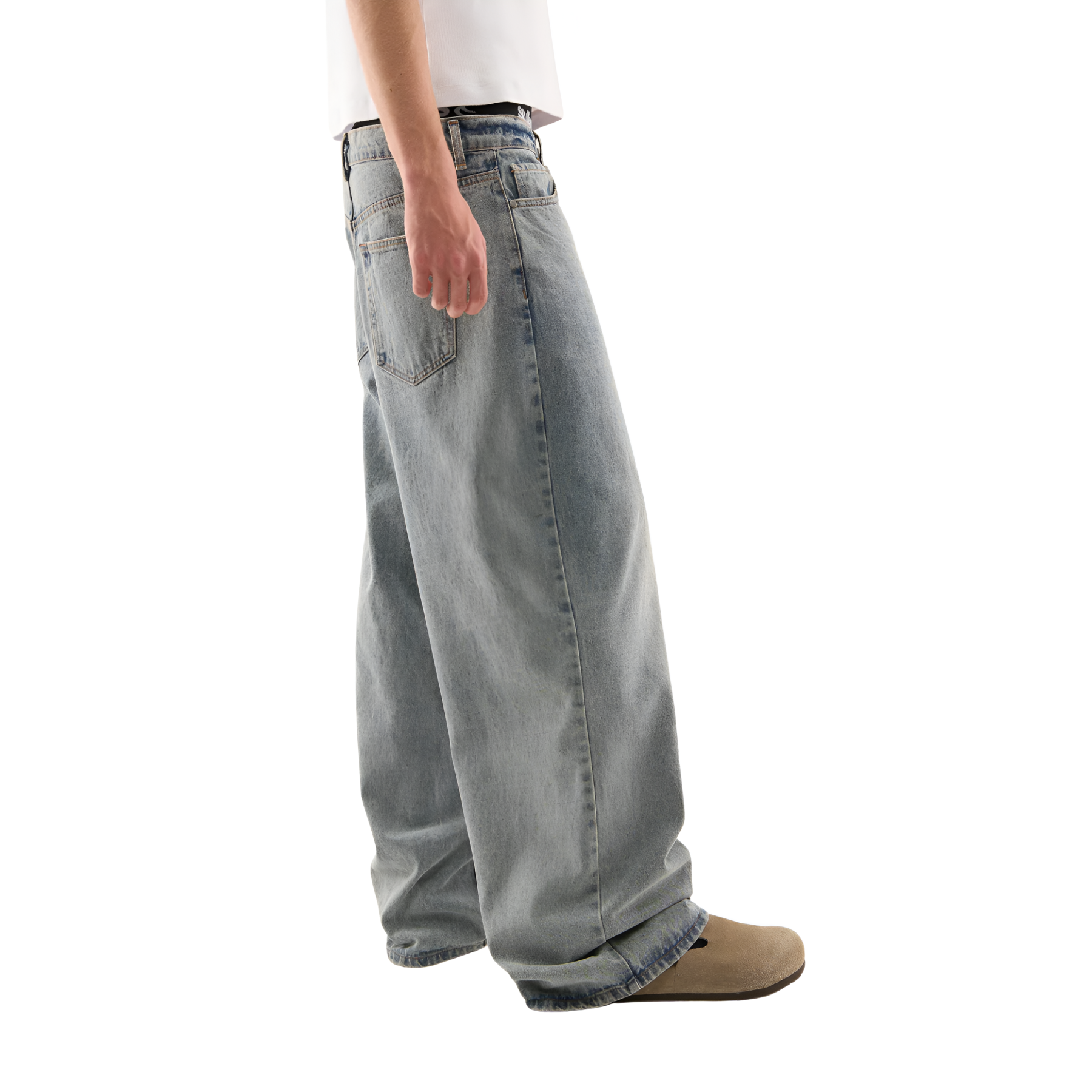 Wide Design Stylish Denim With Star Patch Detail-My Comfy Pant