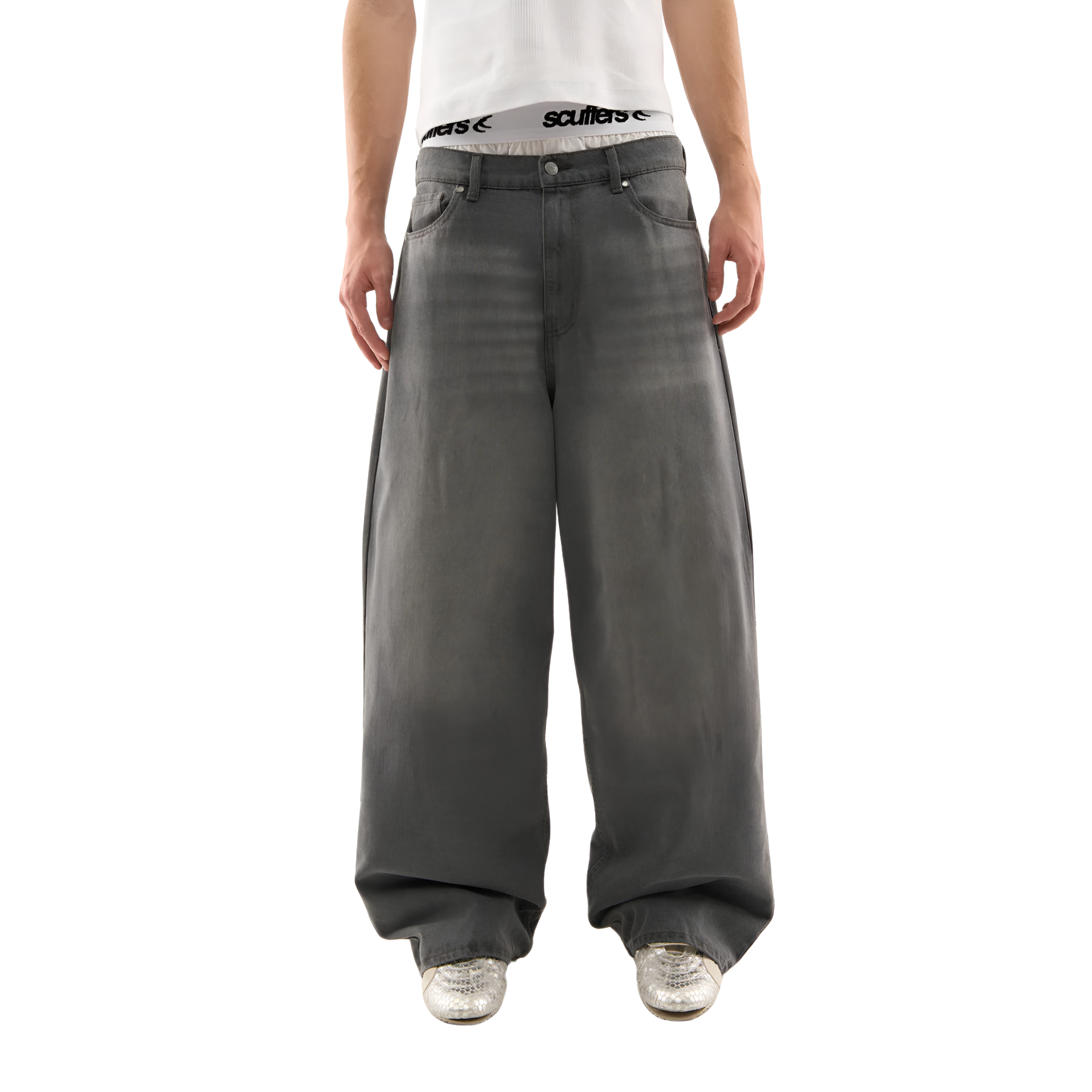 Wide Design Stylish Denim With Star Patch Detail-My Comfy Pant