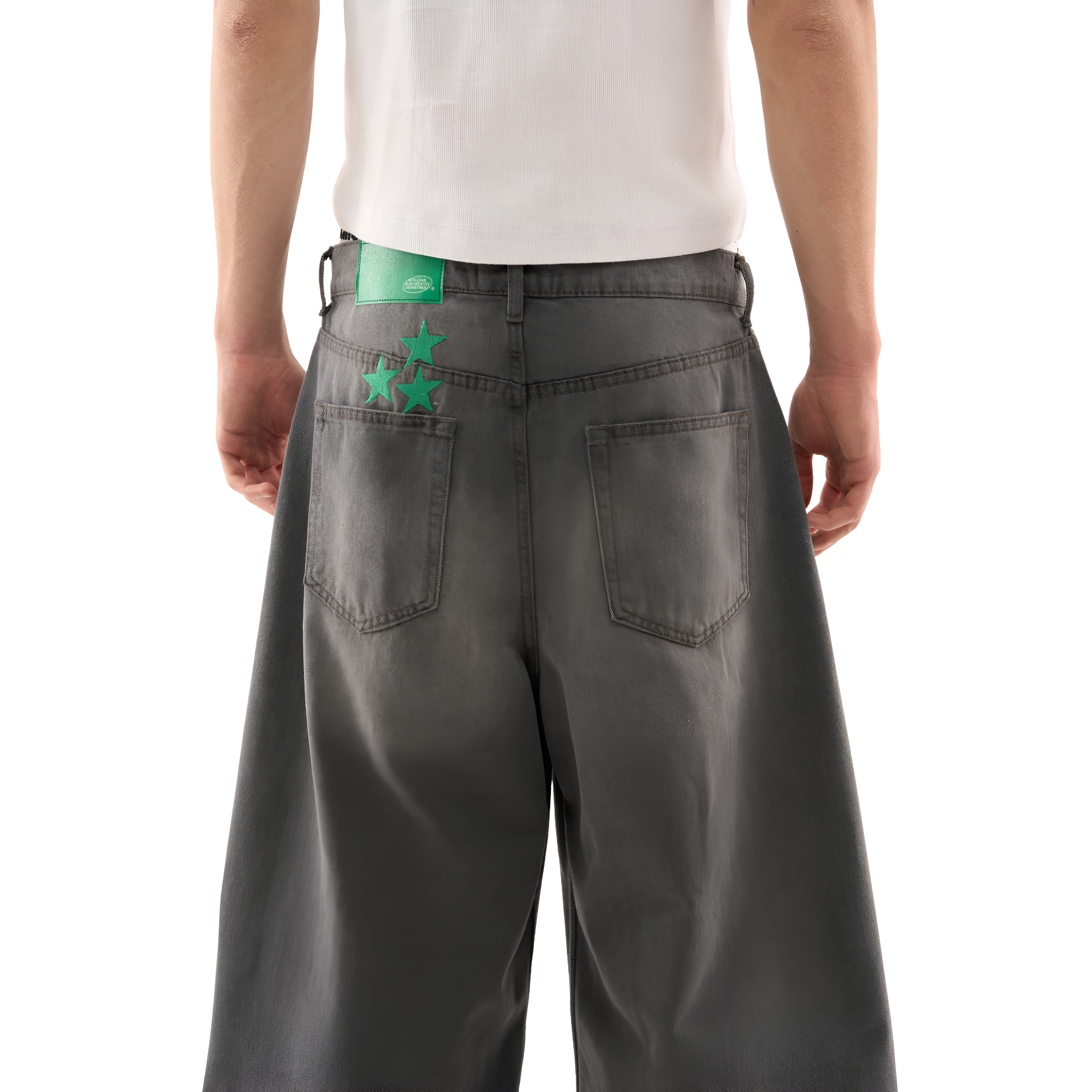 Wide Design Stylish Denim With Star Patch Detail-My Comfy Pant