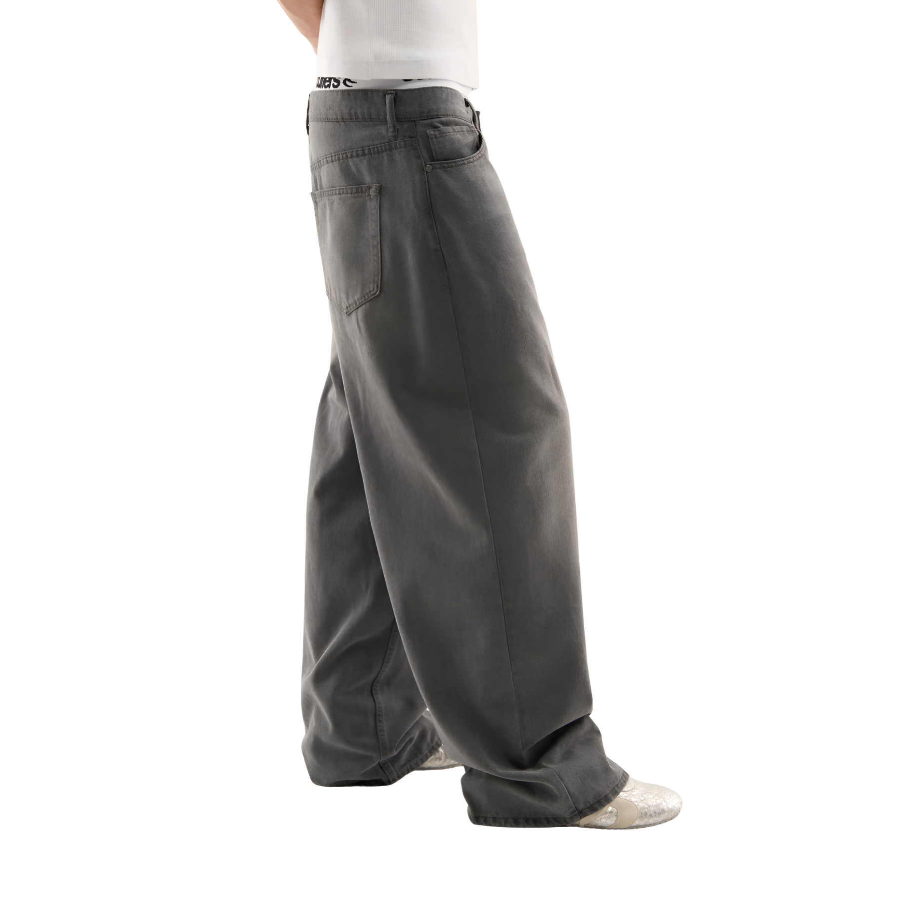 Wide Design Stylish Denim With Star Patch Detail-My Comfy Pant