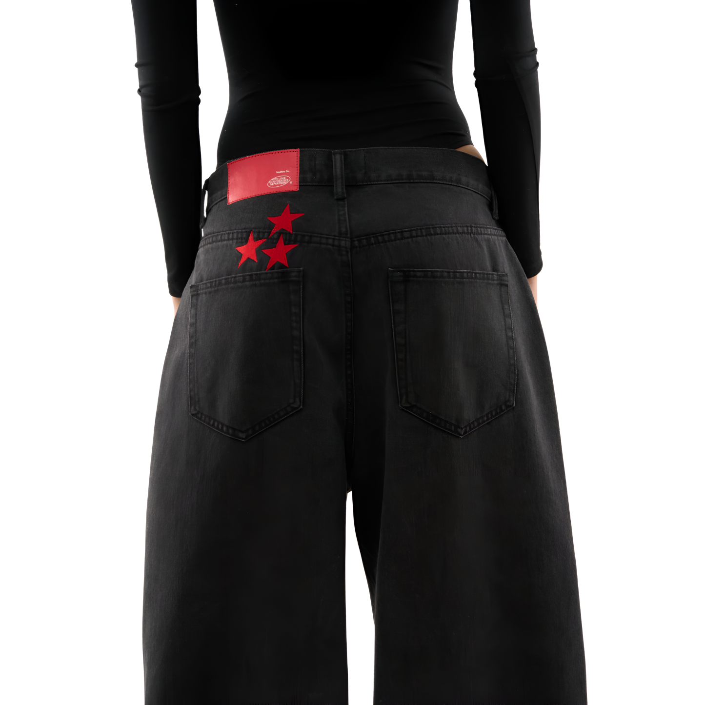 Wide Design Stylish Denim With Star Patch Detail-My Comfy Pant