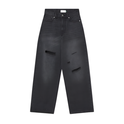 Wide Design Stylish Denim With Star Patch Detail-My Comfy Pant