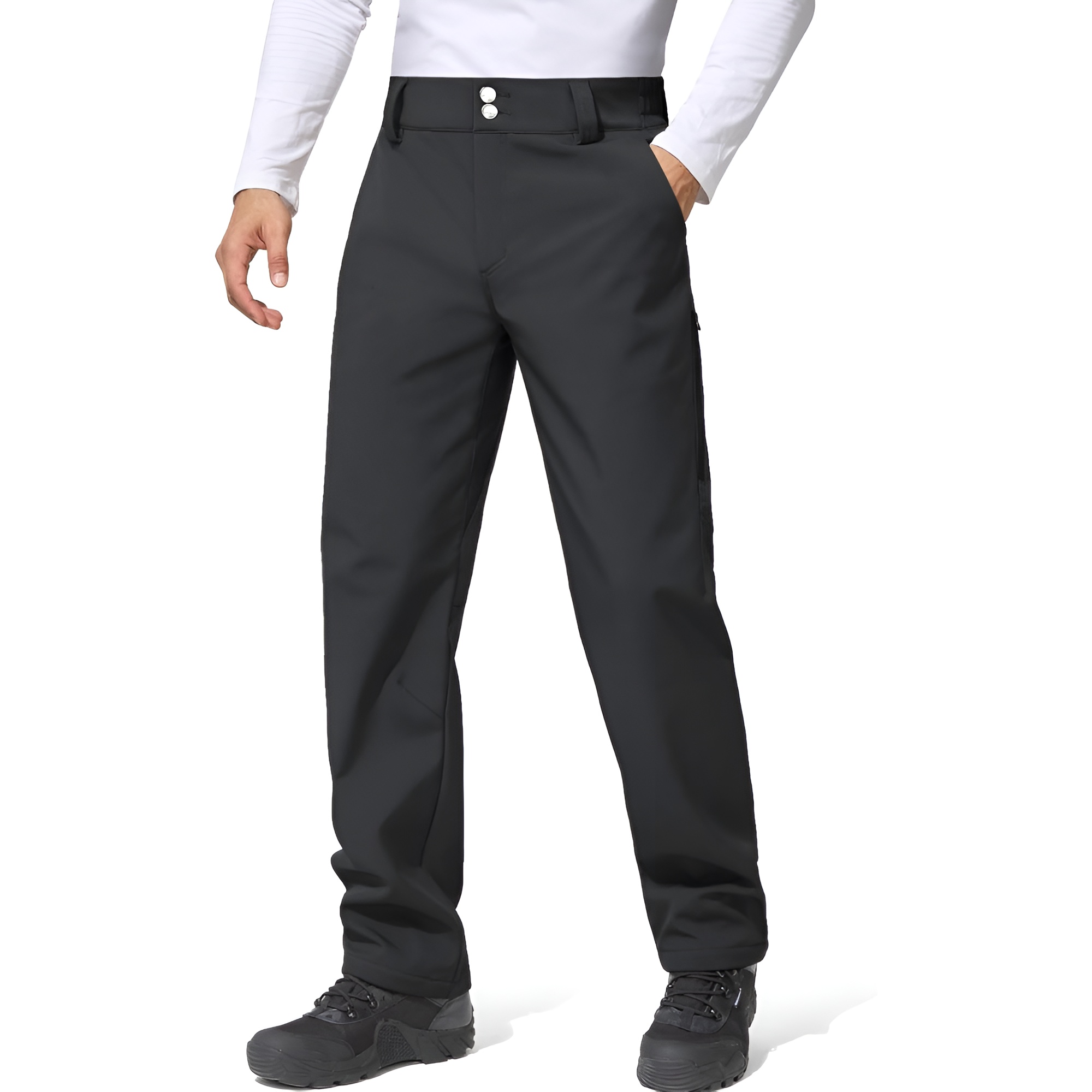 Windproof Ski Pants With Softshell Fabric And Stretch Fit For Men