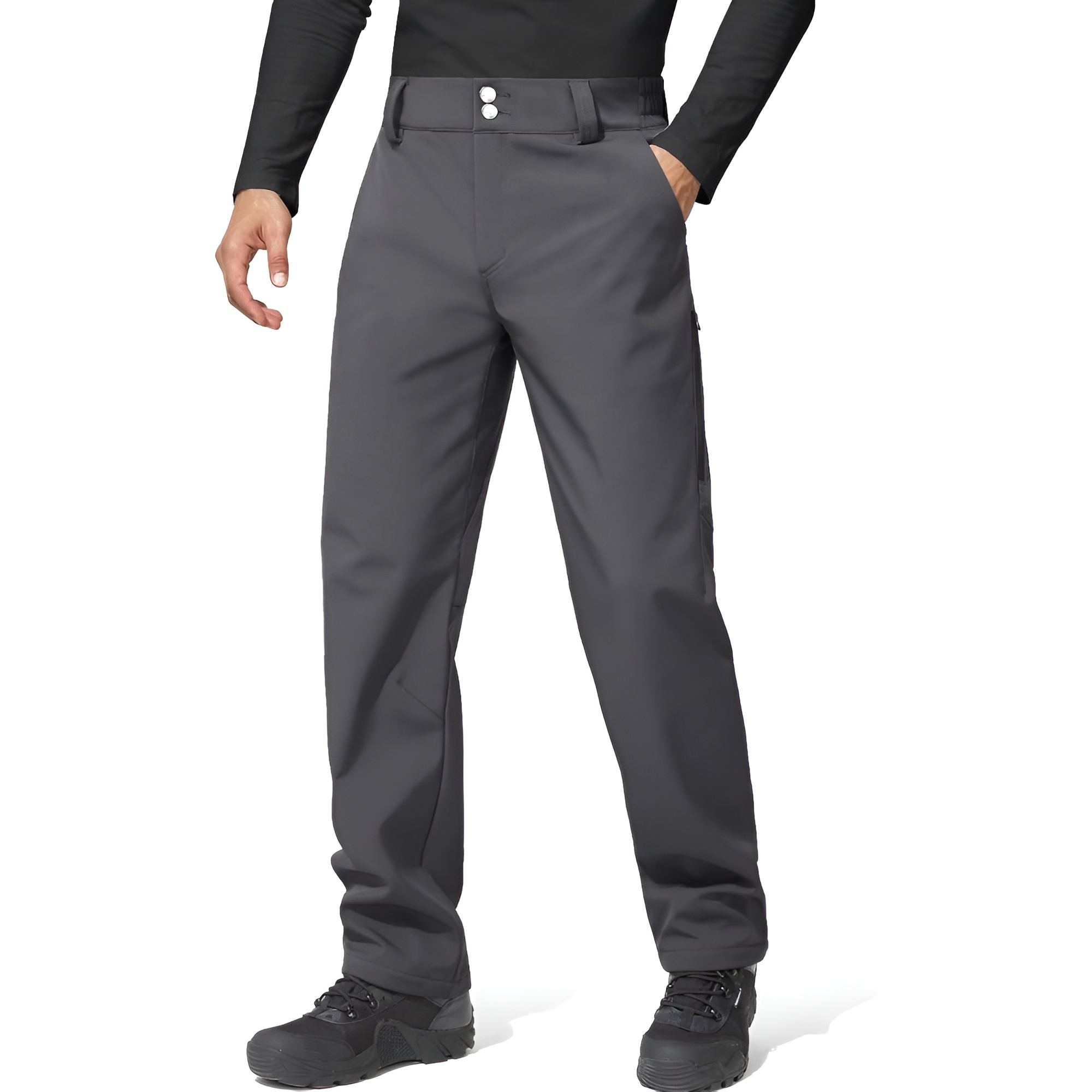 Windproof Ski Pants With Softshell Fabric And Stretch Fit For Men