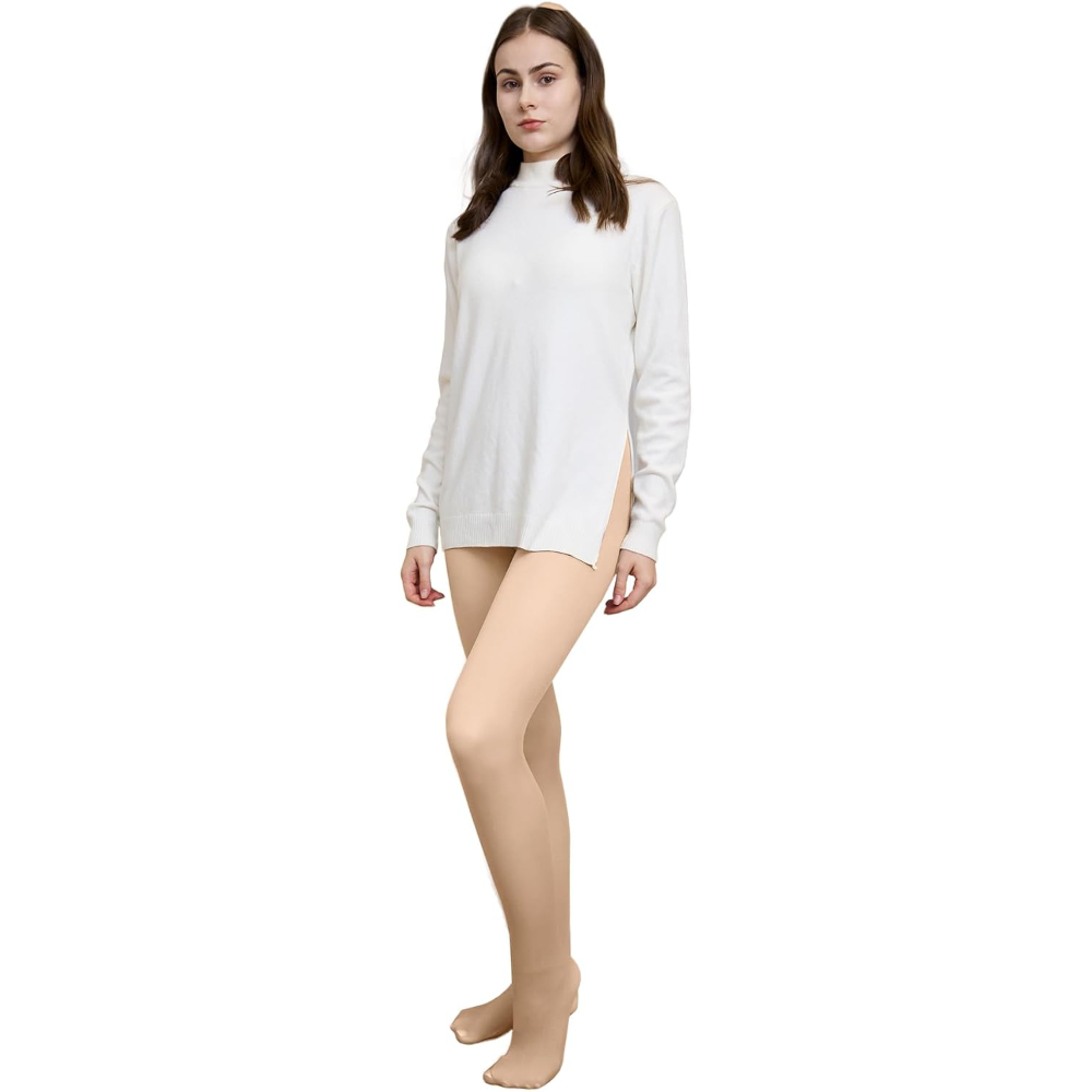 Winter Thick Tights For Women With Fleece Lining And Sheer Look