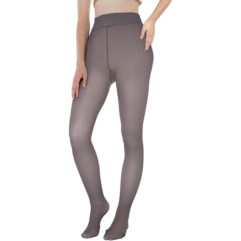 Winter Thick Tights For Women With Fleece Lining And Sheer Look
