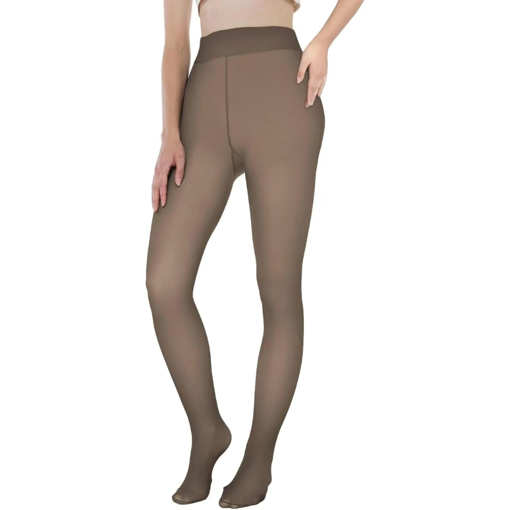 Winter Thick Tights For Women With Fleece Lining And Sheer LookFleece Lined Sheer Tights For Women - Image 3
