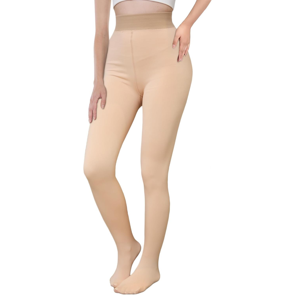 Winter Thick Tights For Women With Fleece Lining And Sheer Look