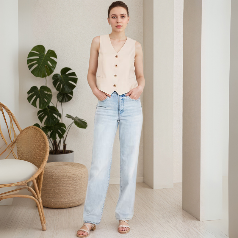 Women's High-Waisted Loose Jeans-My Comfy PantWomen's High-Waisted Loose Jeans - Image 3