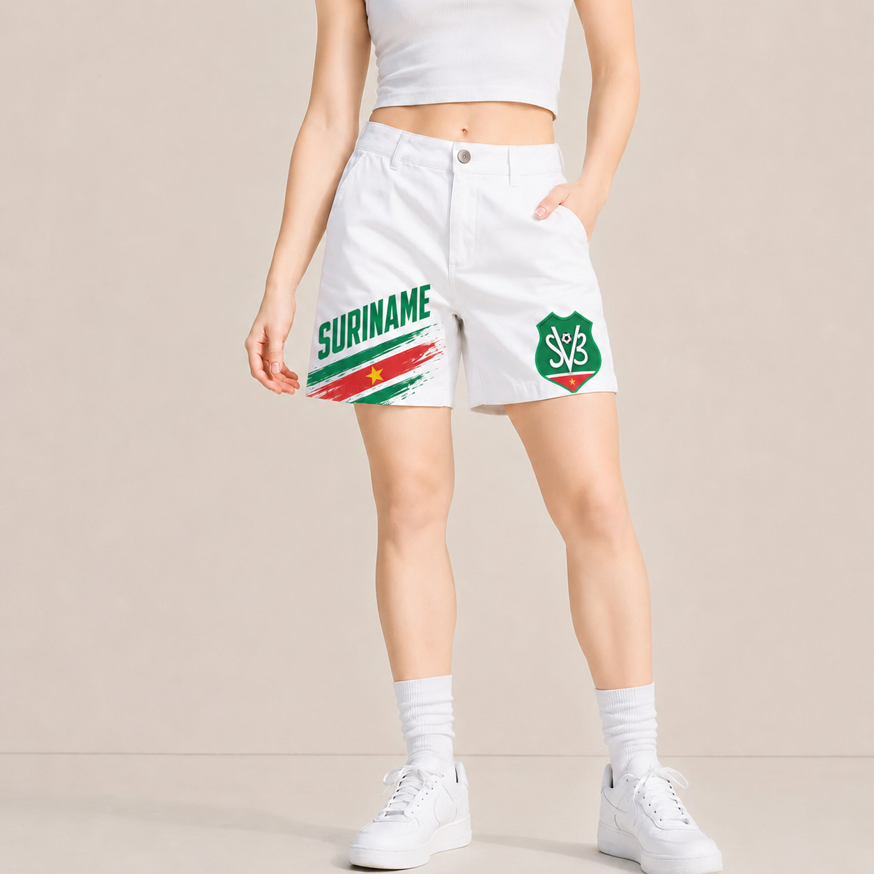 World Cup 2026 Suriname Football Fan Printed Twill Shorts