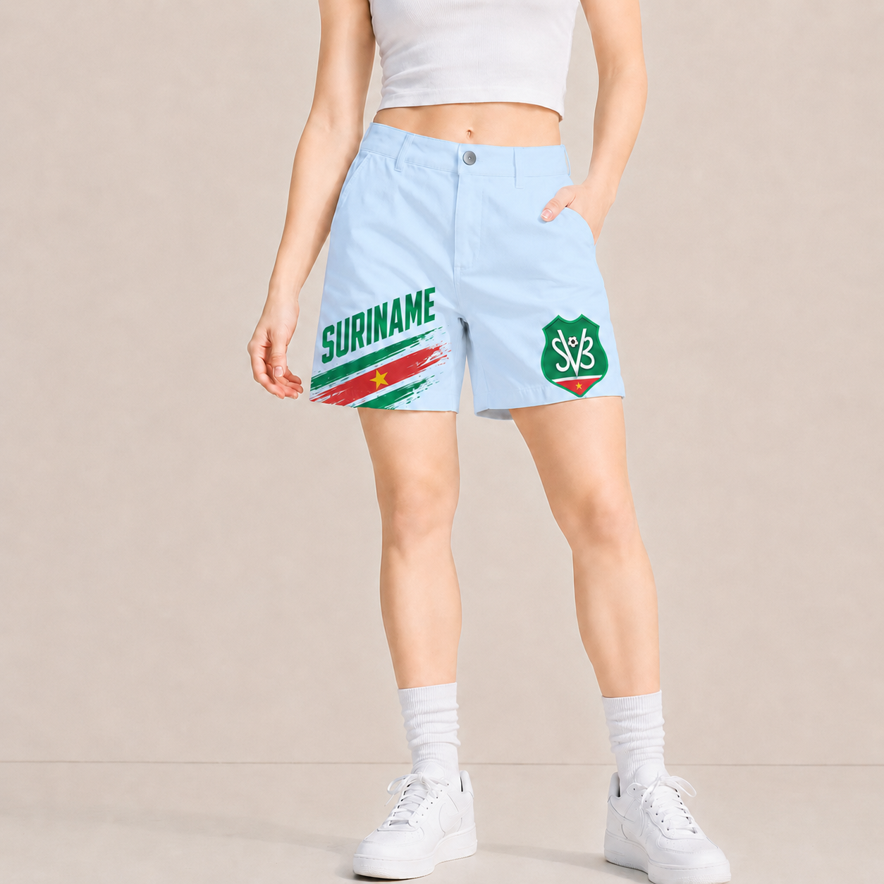 World Cup 2026 Suriname Football Fan Printed Twill Shorts