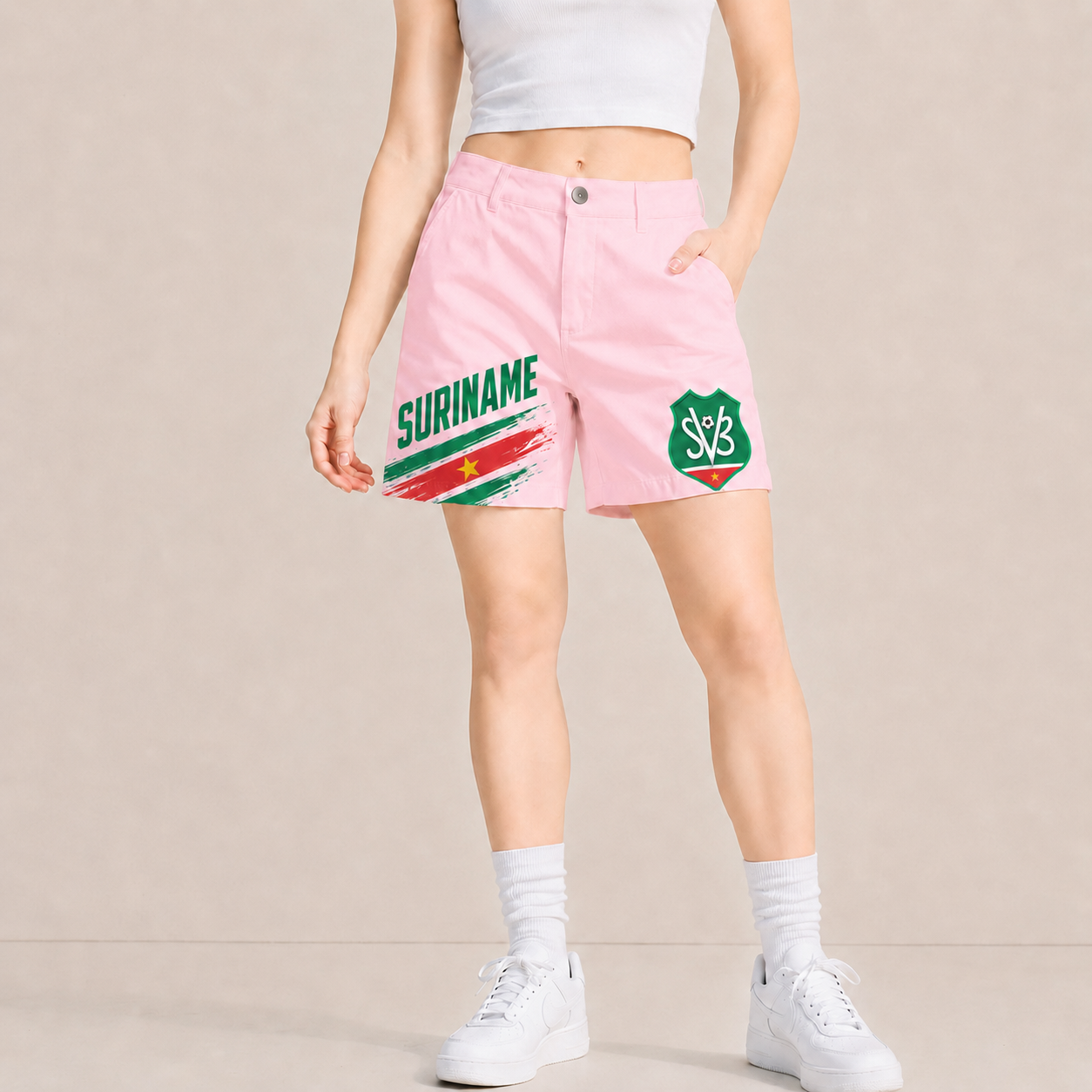World Cup 2026 Suriname Football Fan Printed Twill Shorts