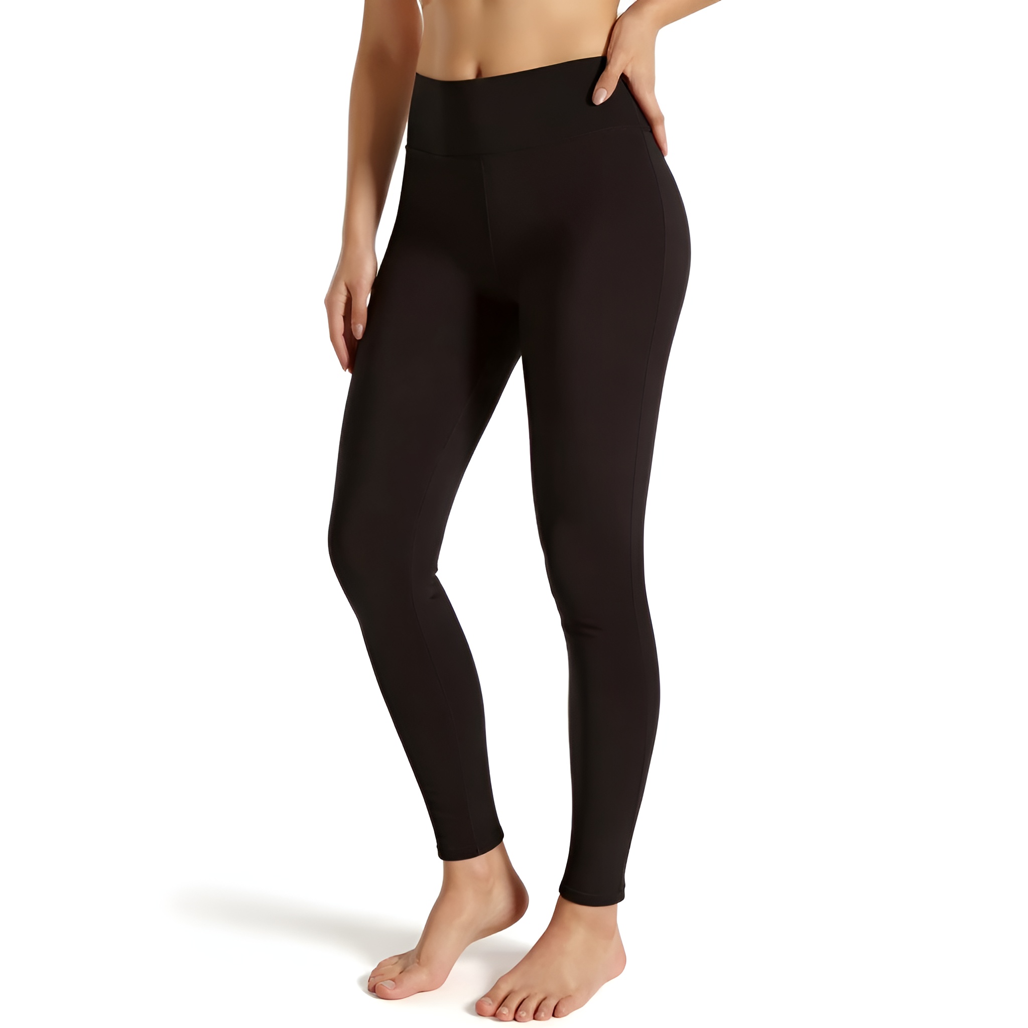 Winter Yoga Leggings With Thick Lining And Slim Fit Design