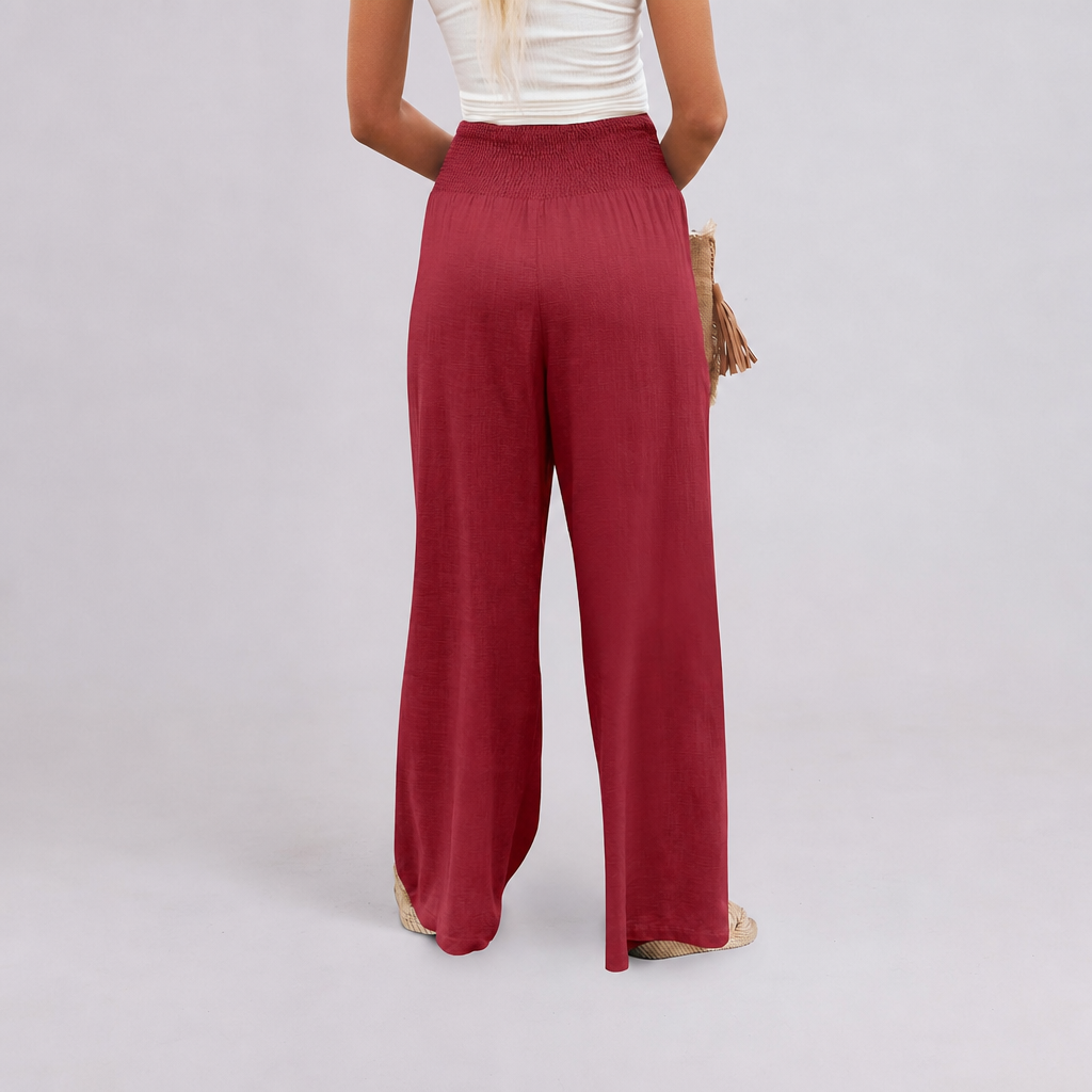 Casual Lounge Wide Loose Boho Linen Fit Pants For Women