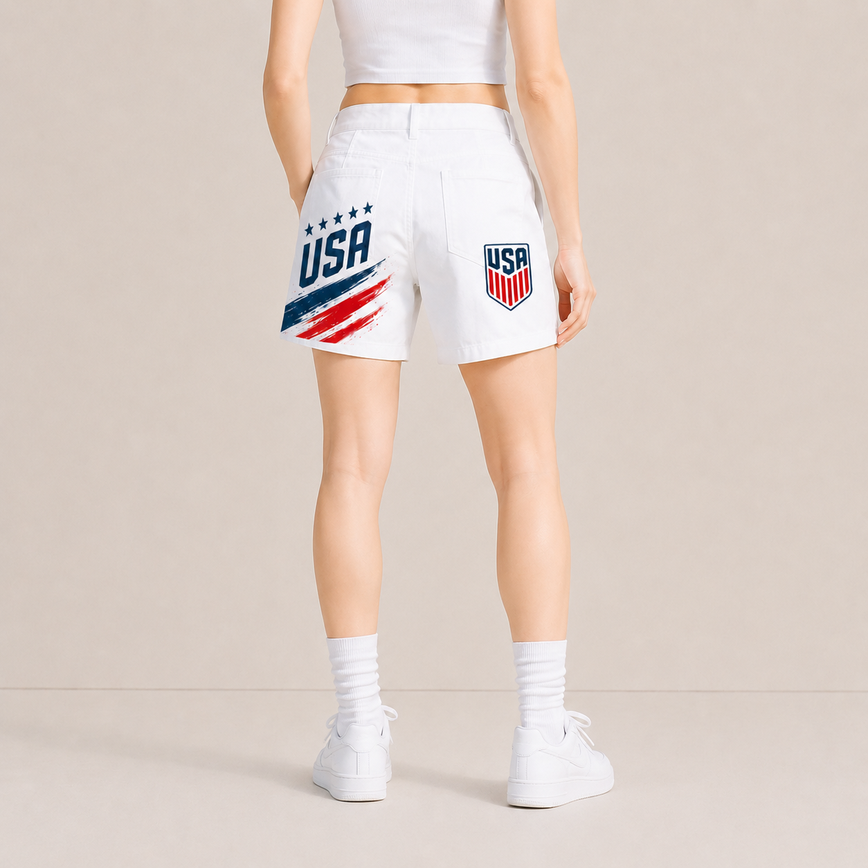 World Cup 2026 United States Football Fan Printed Twill Shorts