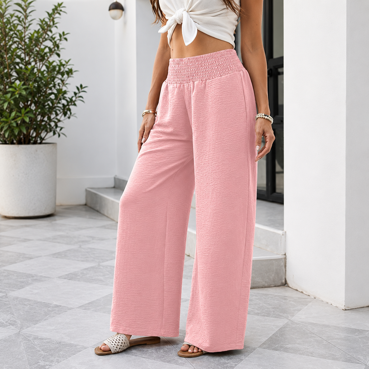 Casual Lounge Pants With Pockets And Flowy Trousers For Women