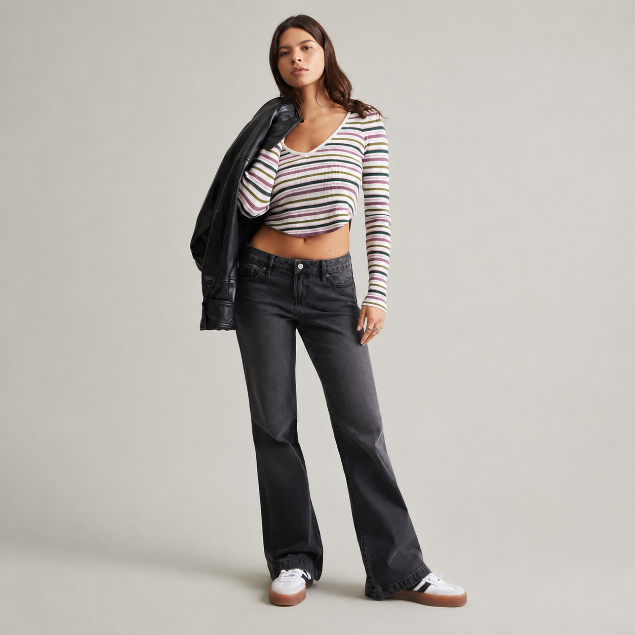 Jade Low Rise Bootcut Faded Jeans For Women