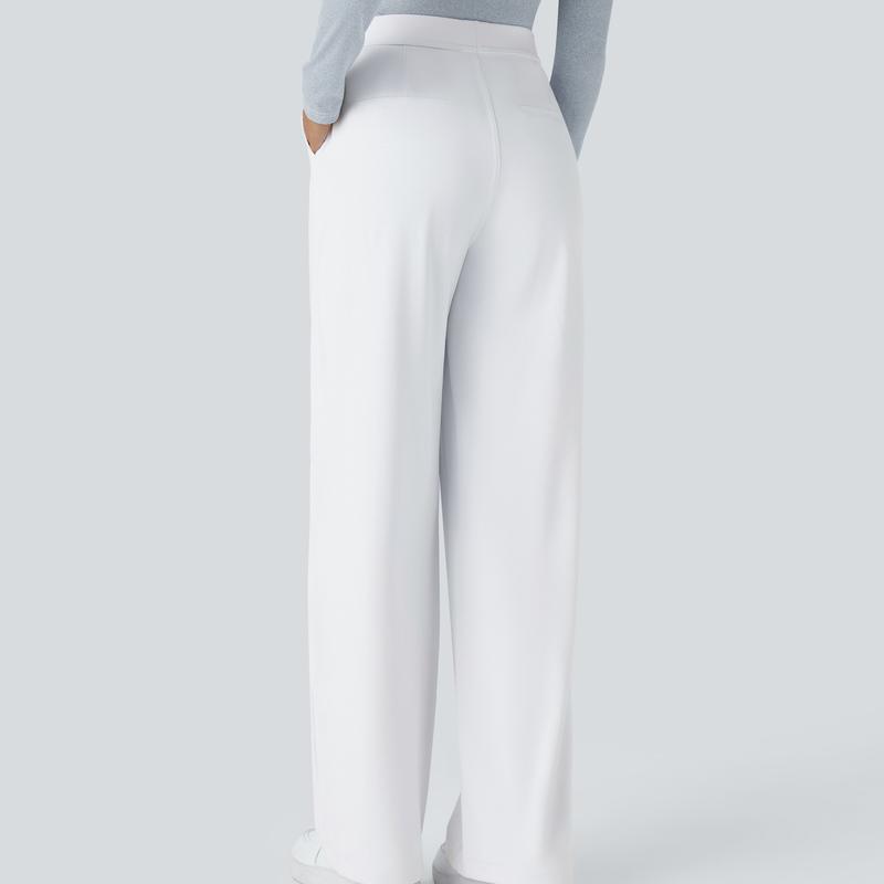 High Waisted Straight Pants With Side Pocket