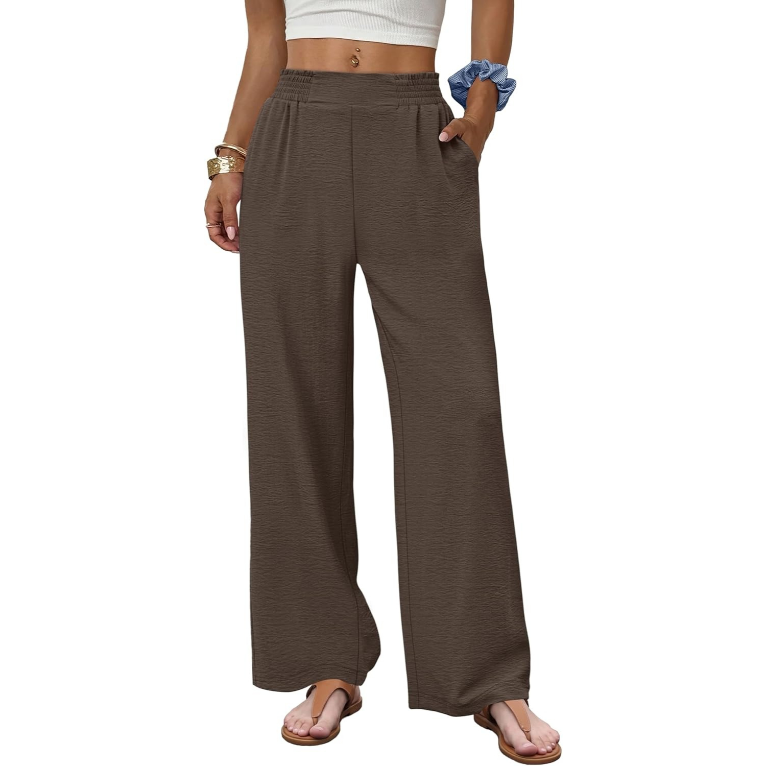 High Rise Flowy Palazzo Wide Pants Woman For Women