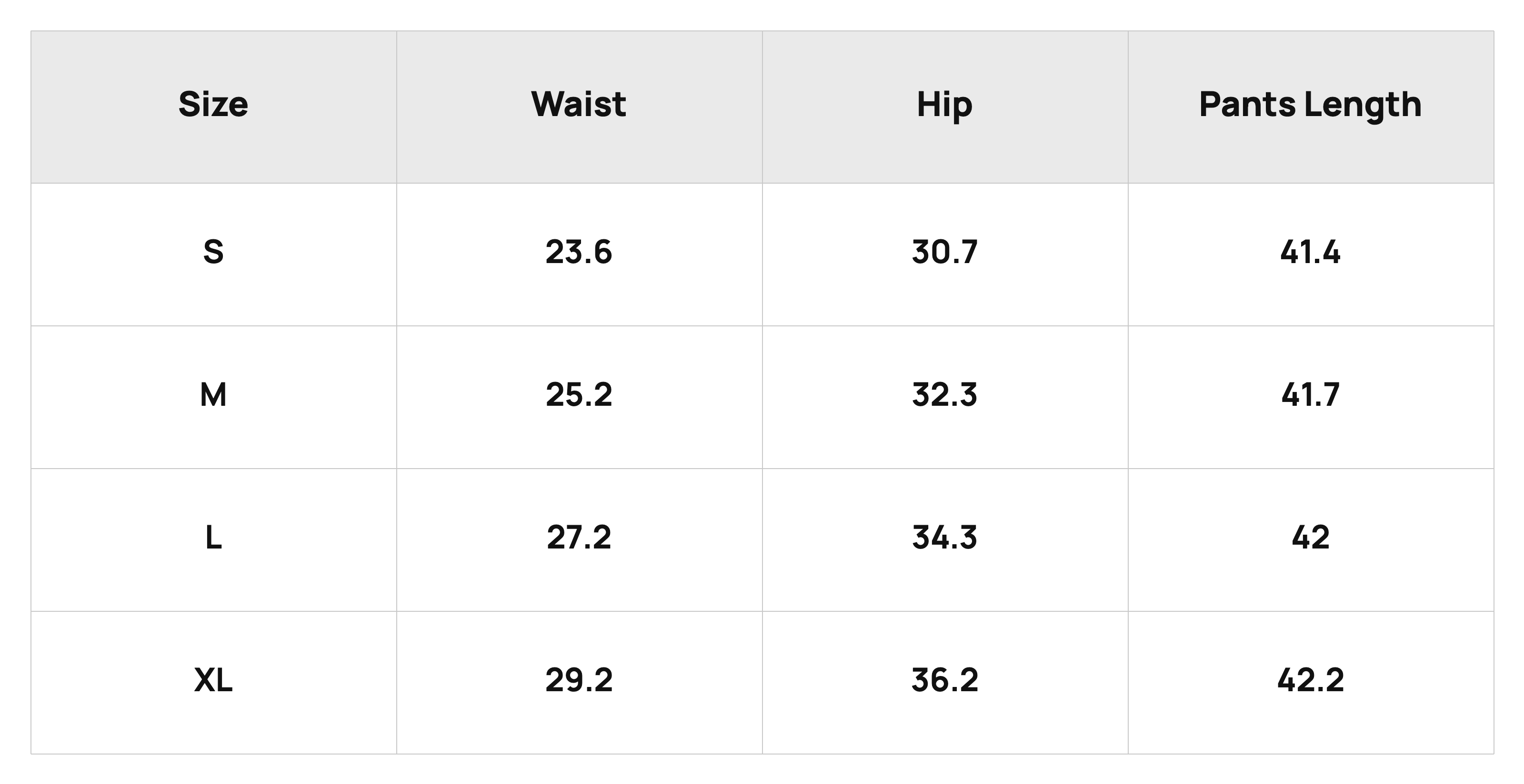 Size Chart