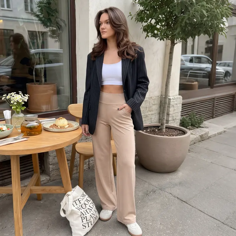 Casual Wide Yoga And Sports Trousers With Pockets For Women