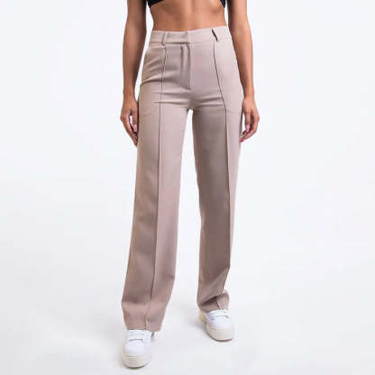 High Waisted Suit Pants With Straw Pleats-My Comfy Pant