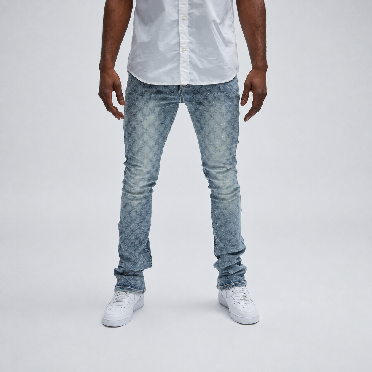 Stacked Slim Fit Flare Jeans For Men