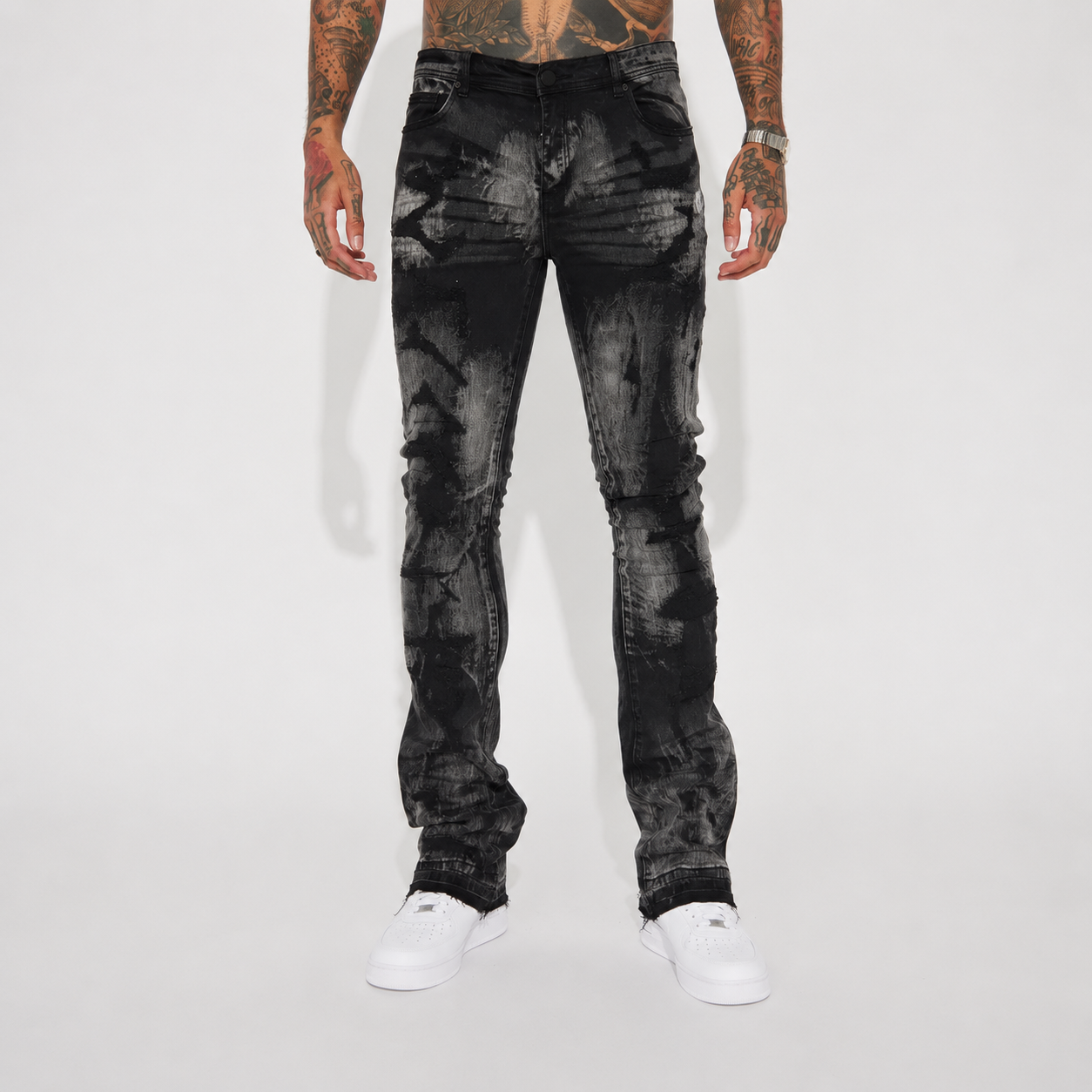 Stacked Slim Fit Daily Wear Casual Flare Jeans For Men