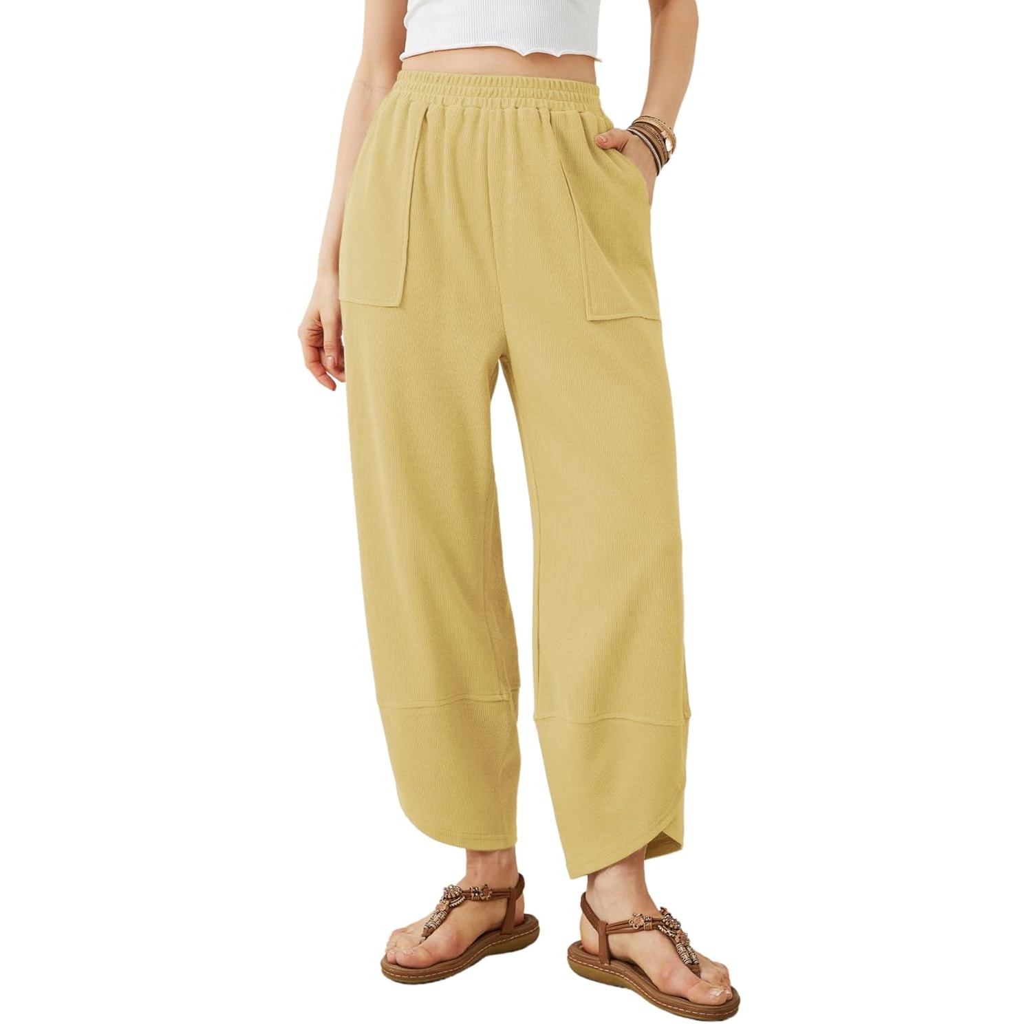 Casual Wide Baggy Palazzo Pants With Pockets For Women