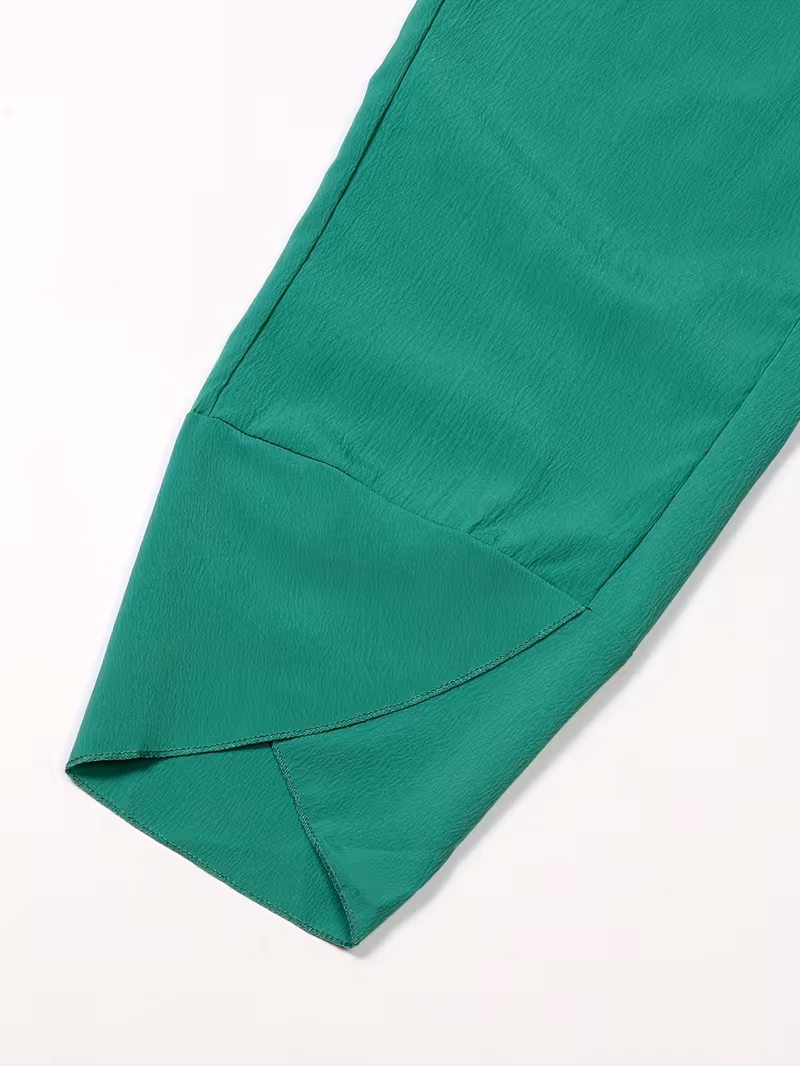 spring summer casual elastic waist simple slant pocket ankle pants   6