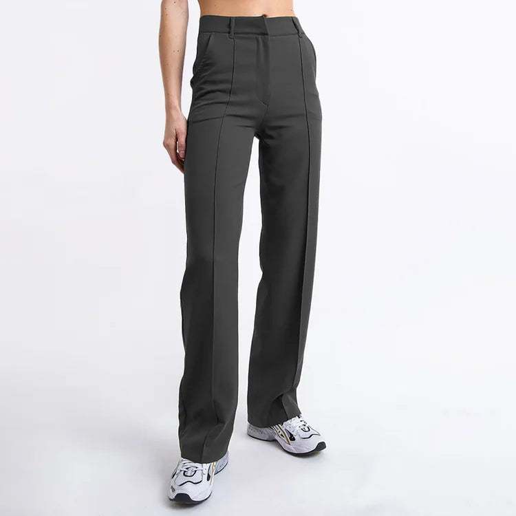 High Waisted Suit Pants With Straw Pleats-My Comfy Pant