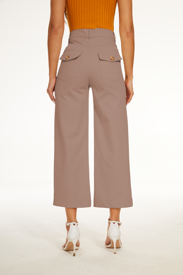 Comfy Stretch Twill Cropped Wide Leg Pant-My Comfy Pant