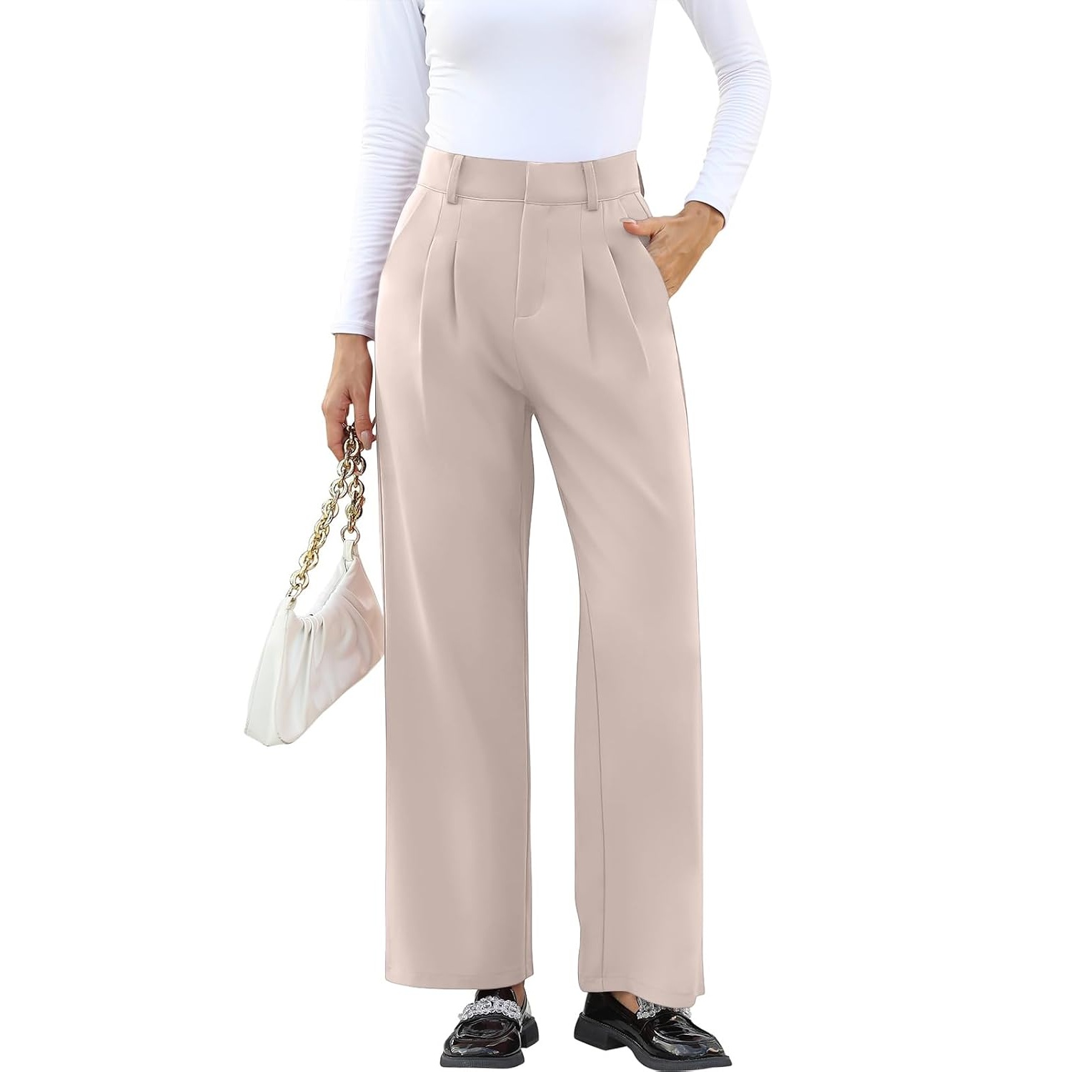 Solid Casual Pants With Pocket For Women
