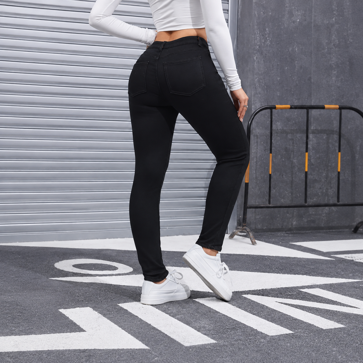 Slim Fit Thermal Woven Trouser Jeans For Women