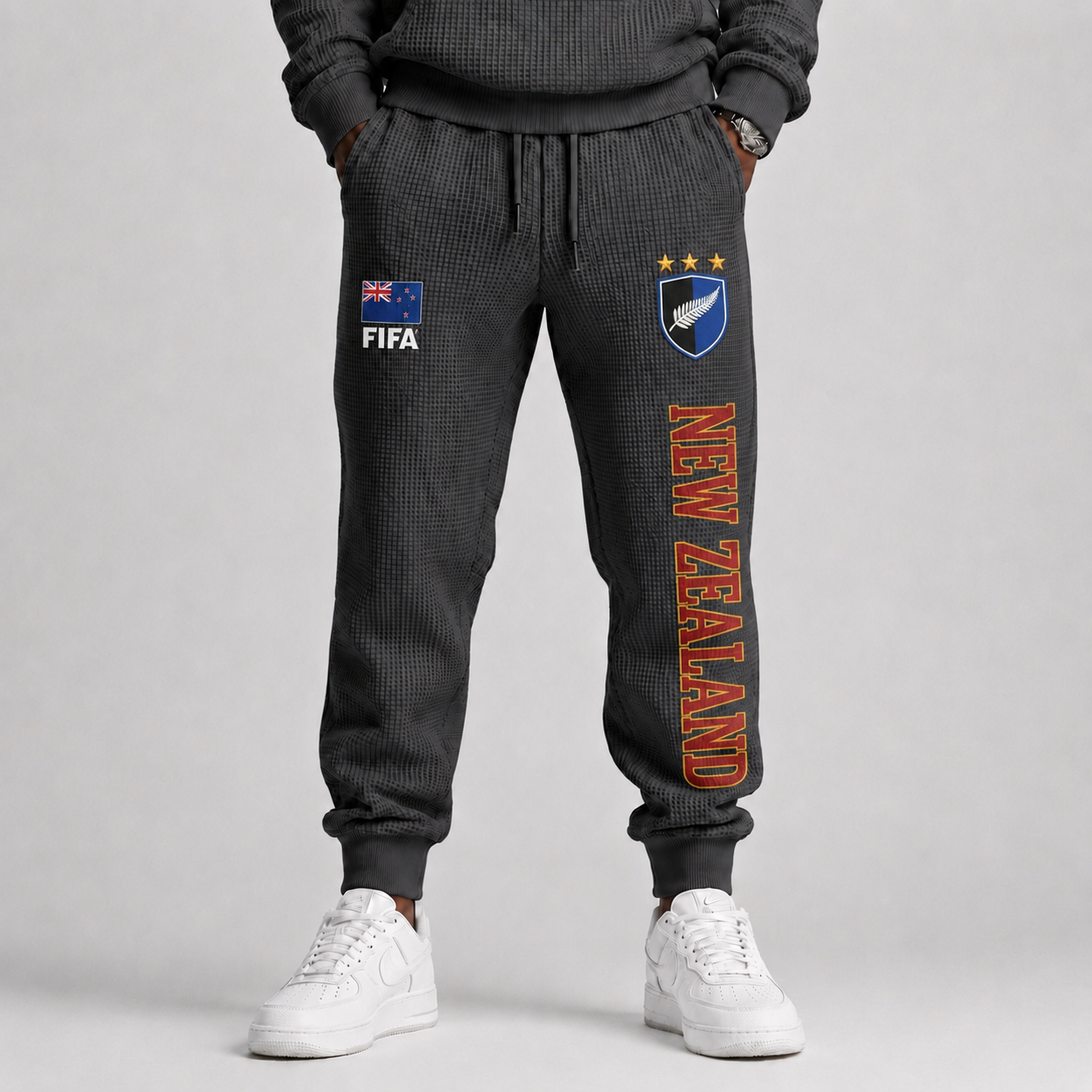 FIFA 2026 New Zealand Printed Waffle Football Fan Pants