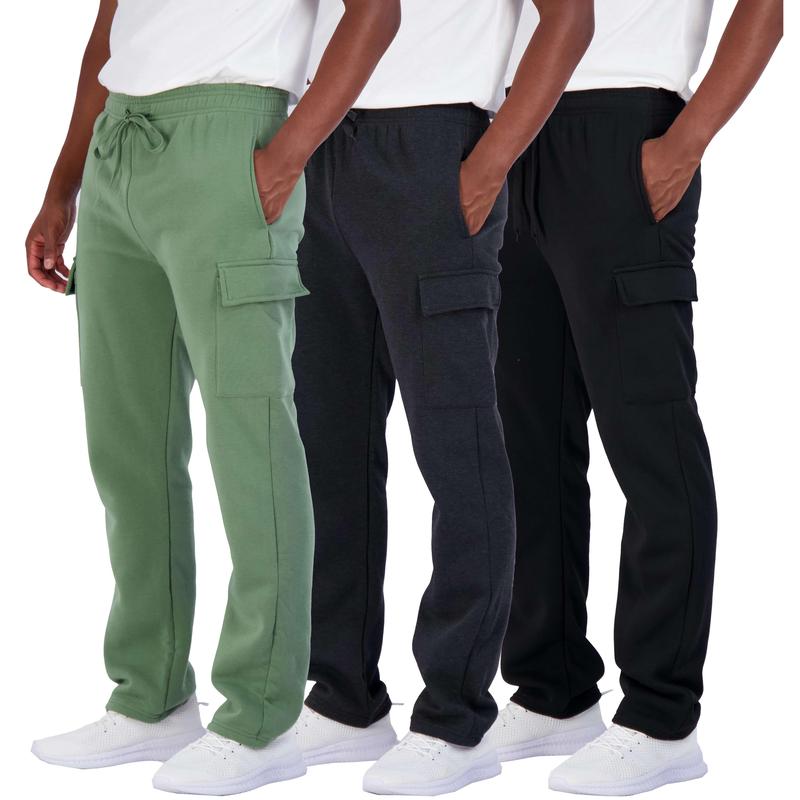 Pack of 3 Tech Fleece Cargo Sweatpants with Multi-Pocket Design for Men