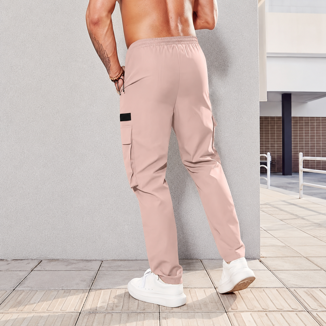 Straight Cut Cargo Pants With Multiple Pockets For Men
