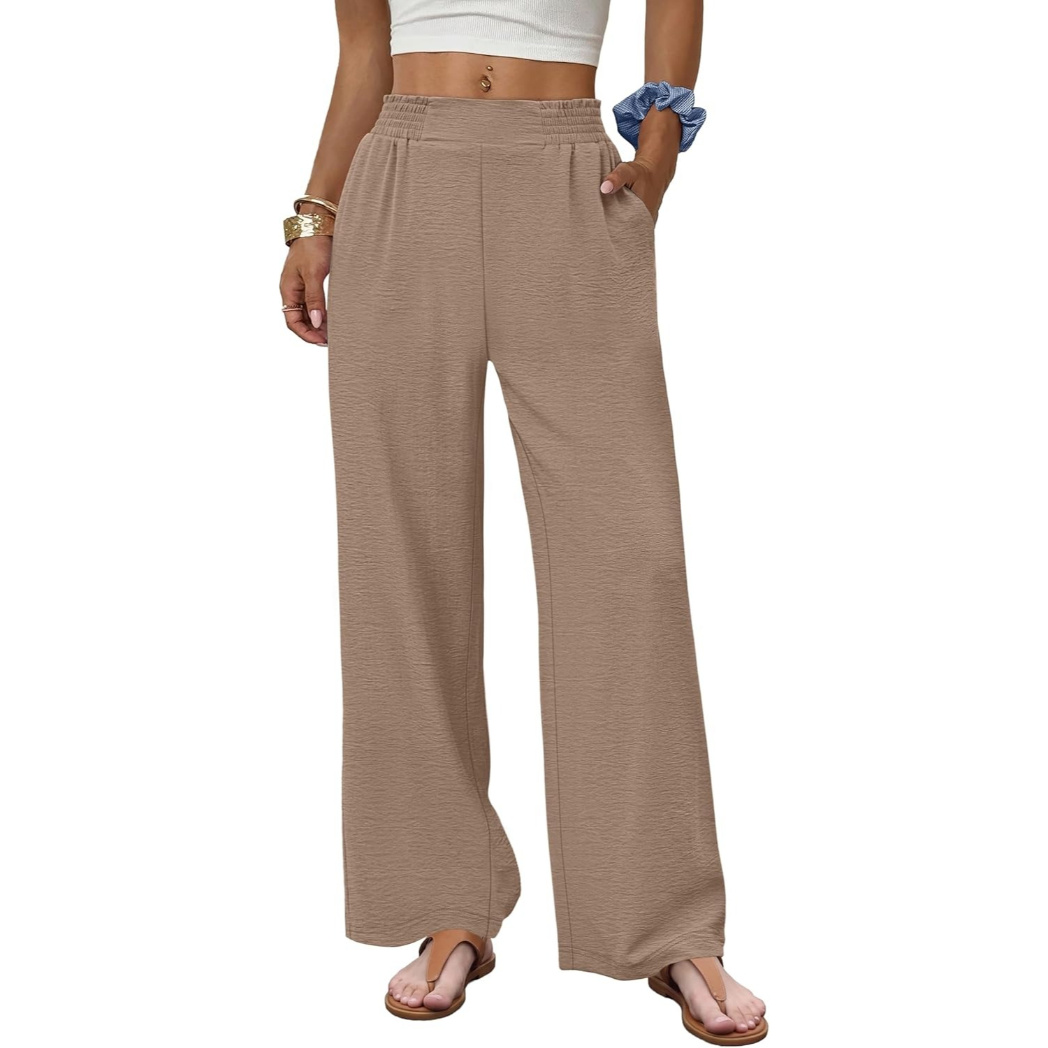 High Rise Flowy Palazzo Wide Pants Woman For WomenHigh Rise Flowy Palazzo Wide Pants For Women - Image 18