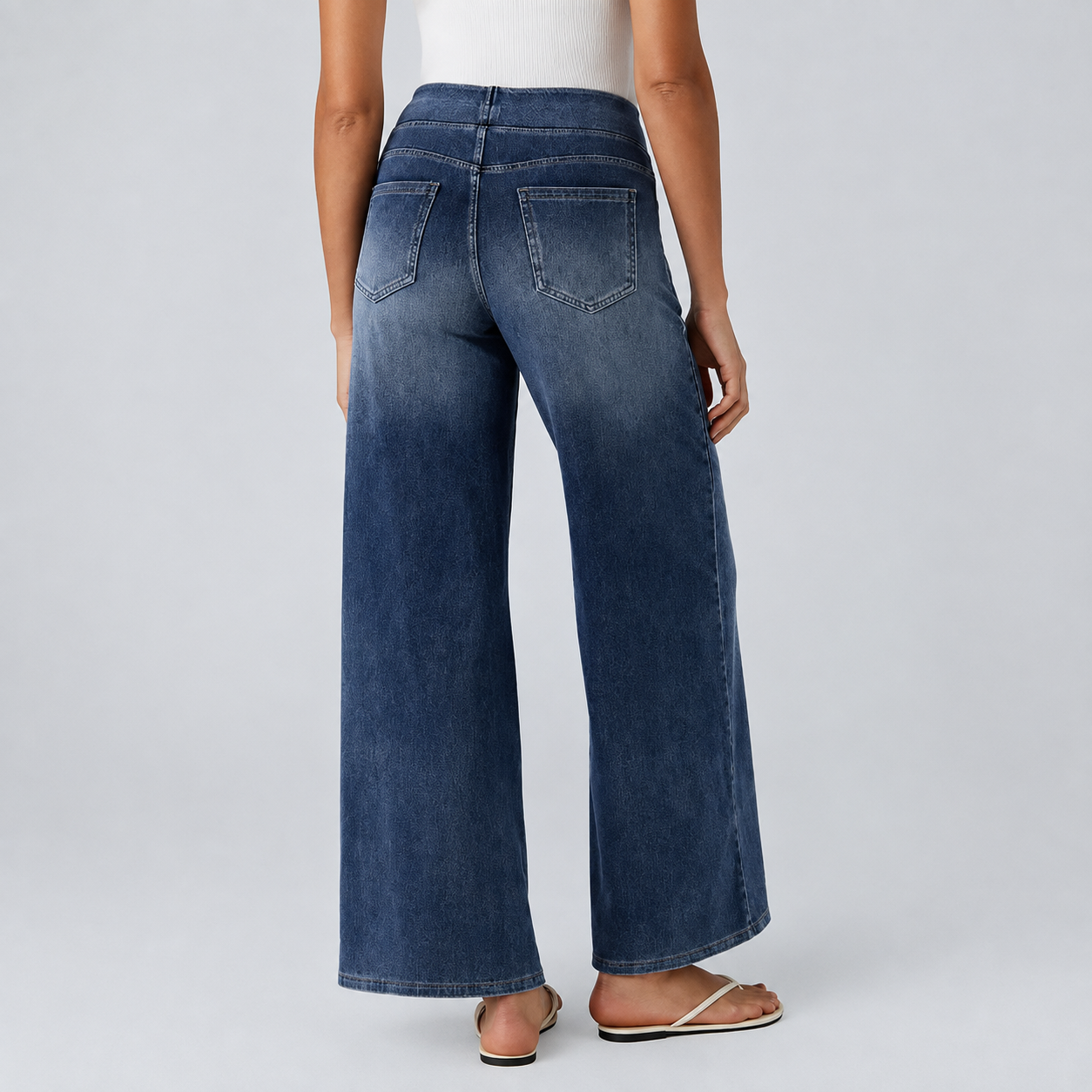 Baggy Casual Wide Washed Jeans With Pockets For Women