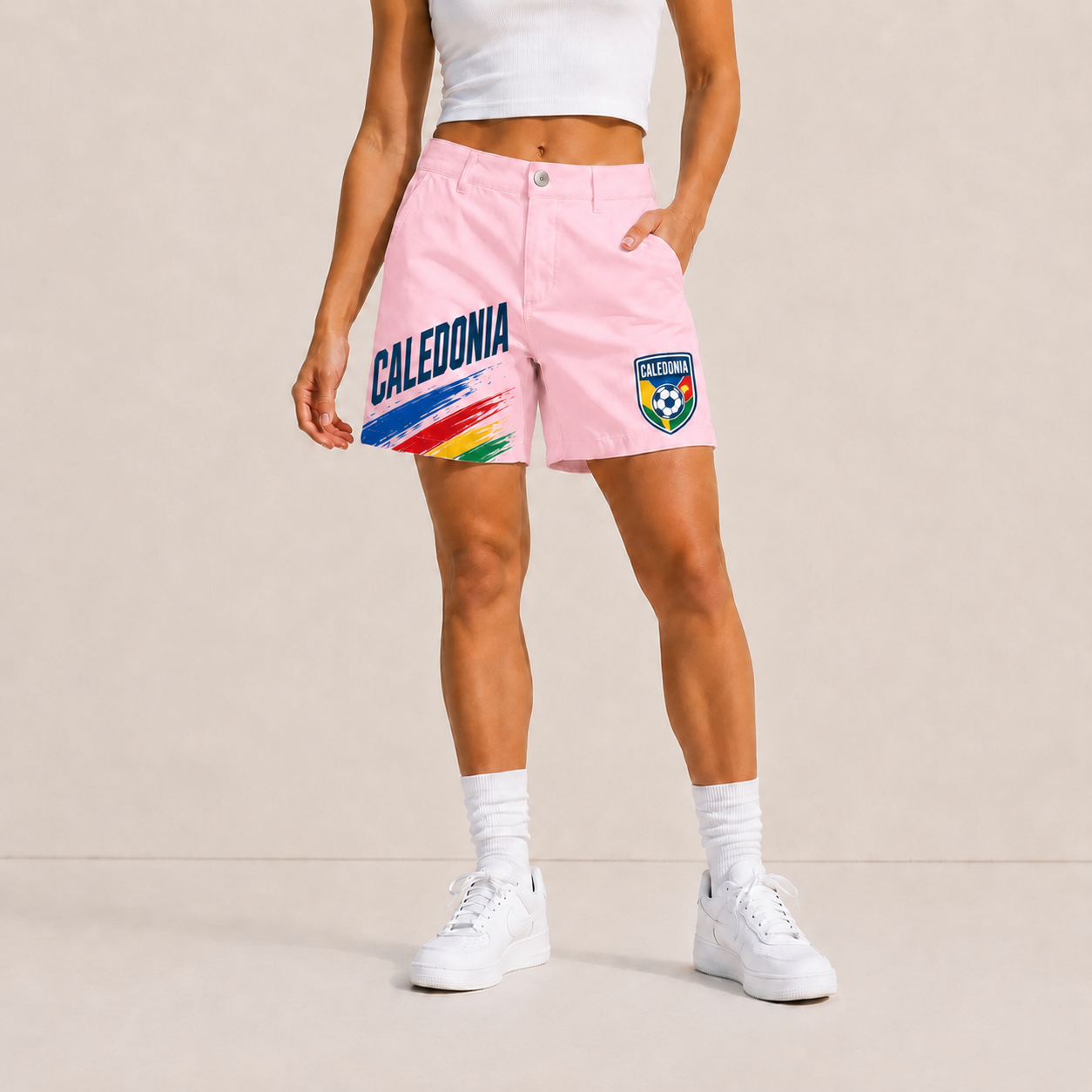 World Cup 2026 Caledonia Football Fan Printed Twill Shorts