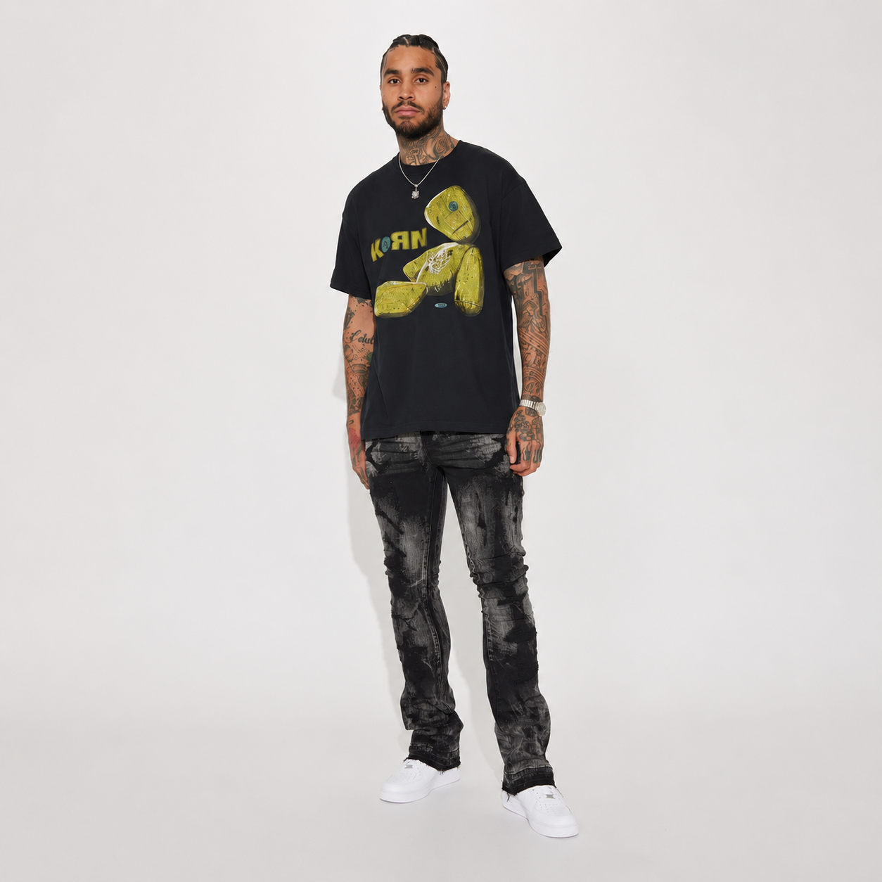 Stacked Slim Fit Daily Wear Casual Flare Jeans For Men