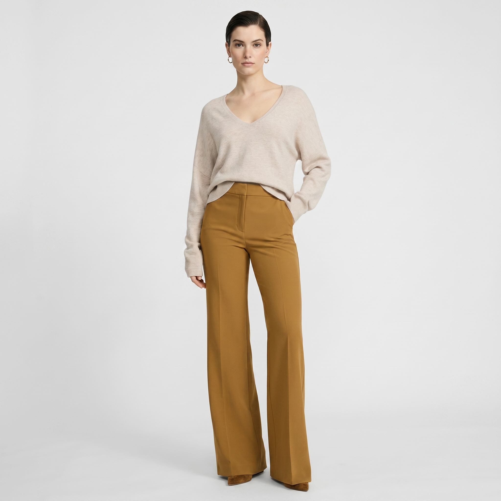 Editor Signature Stretch High Waisted Flare Trouser