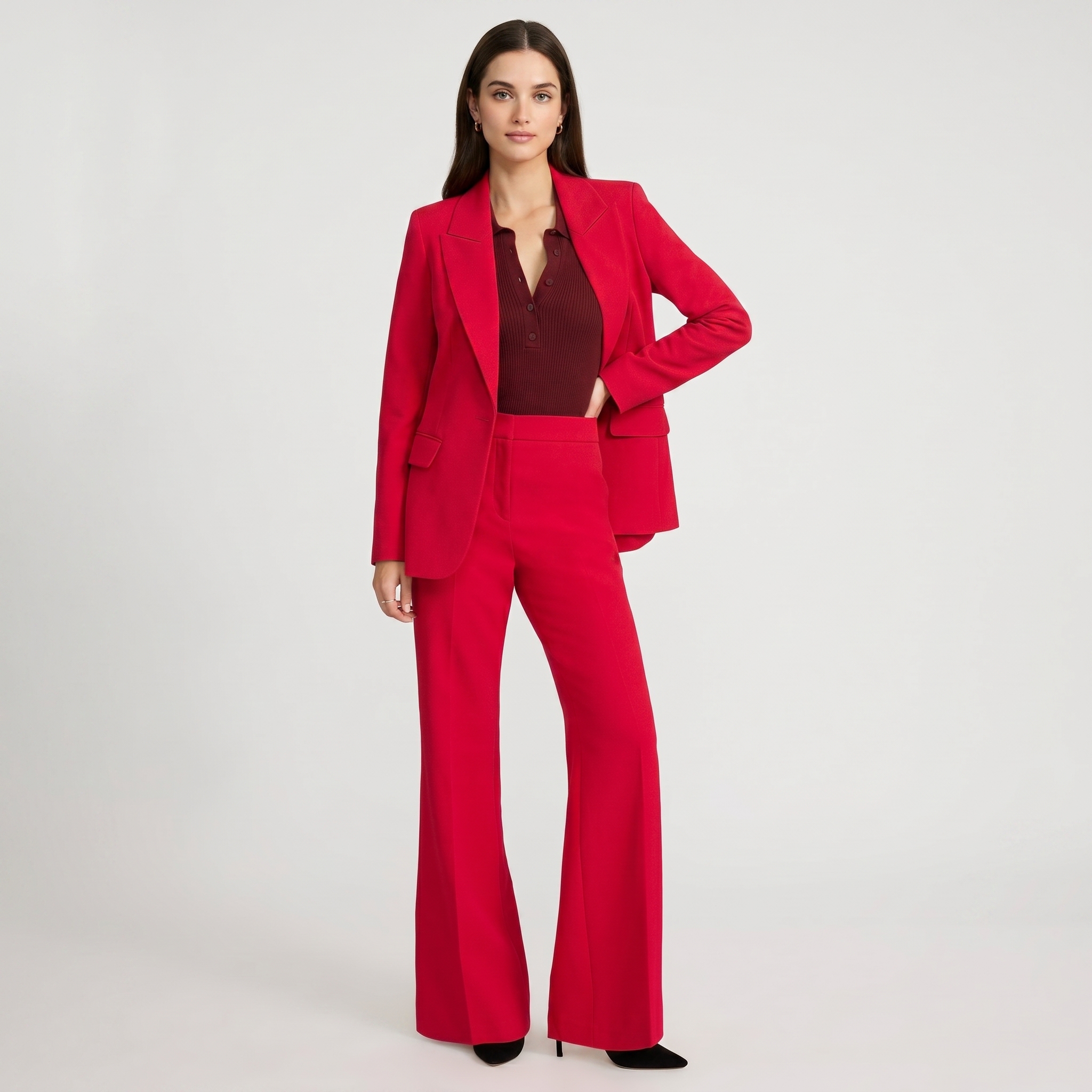 Editor Signature Stretch High Waisted Flare Trouser