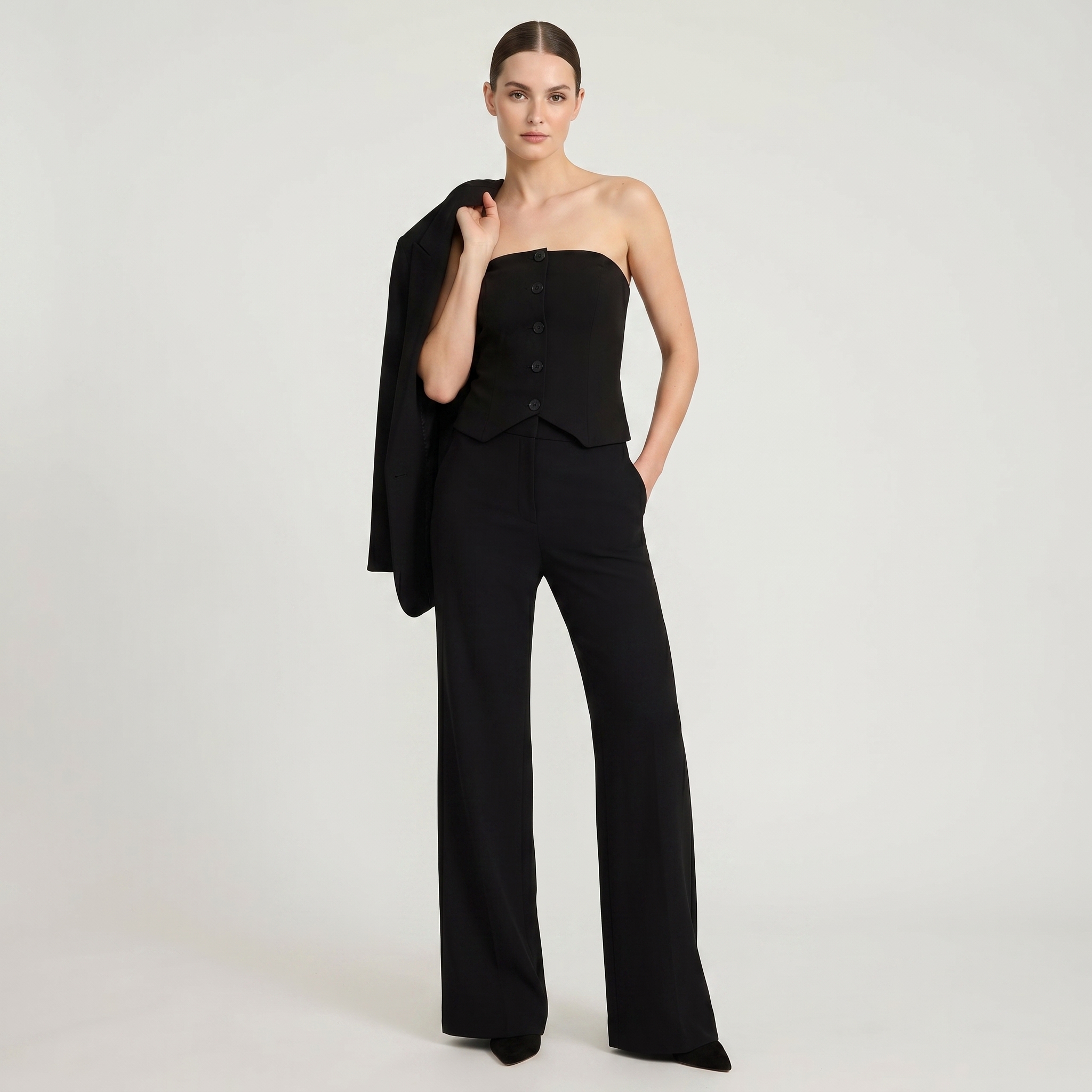 Editor Studio Stretch Twill High Waisted Flare Trouser
