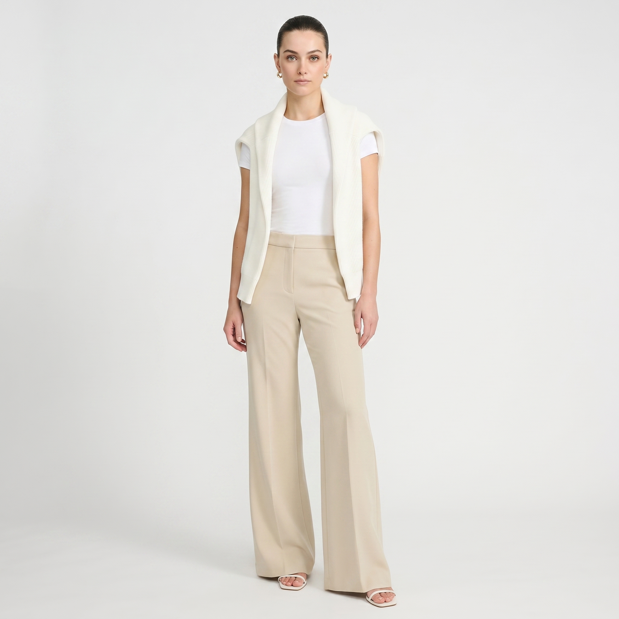 Editor Studio Stretch Twill High Waisted Flare Trouser