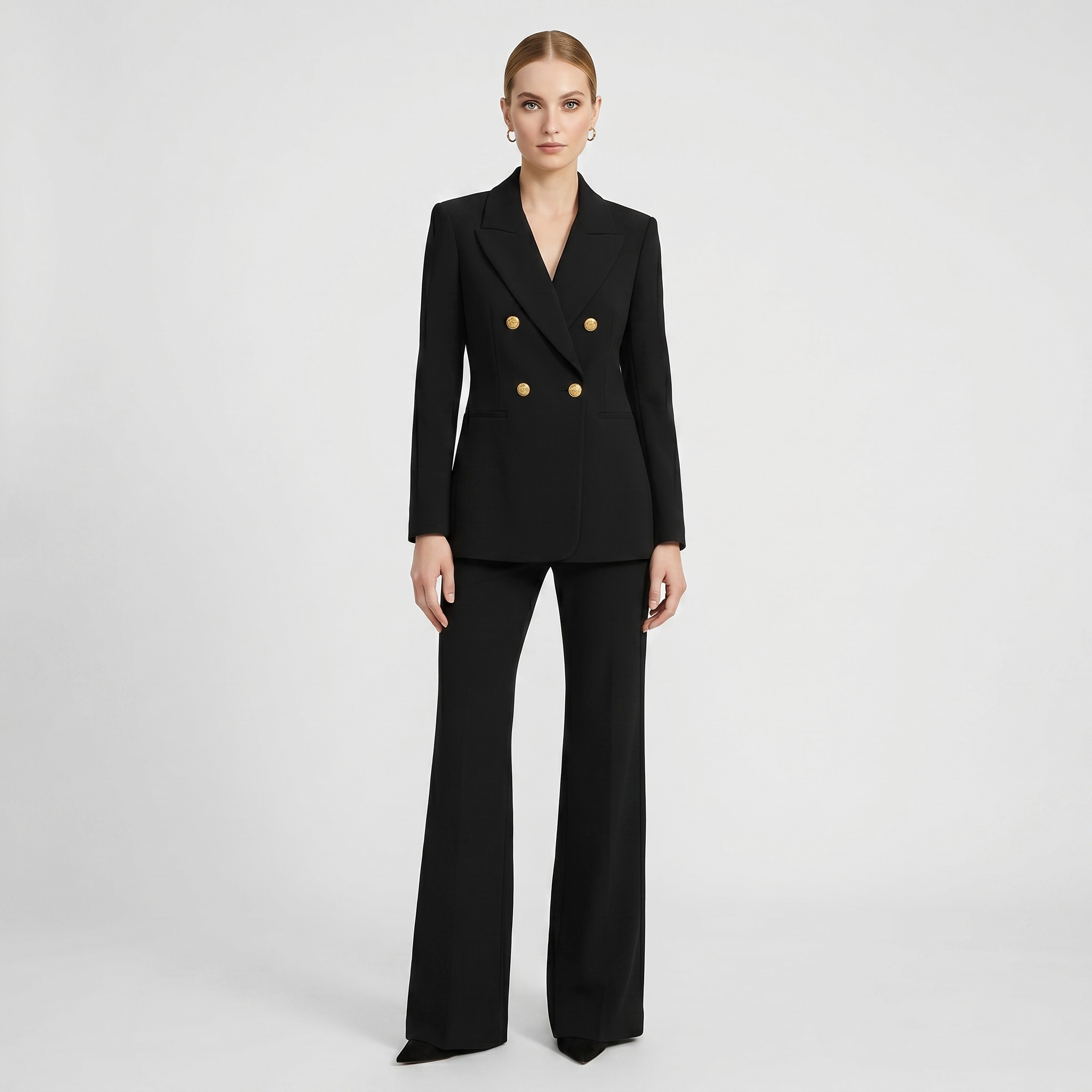 Editor Studio Stretch Twill High Waisted Flare Trouser