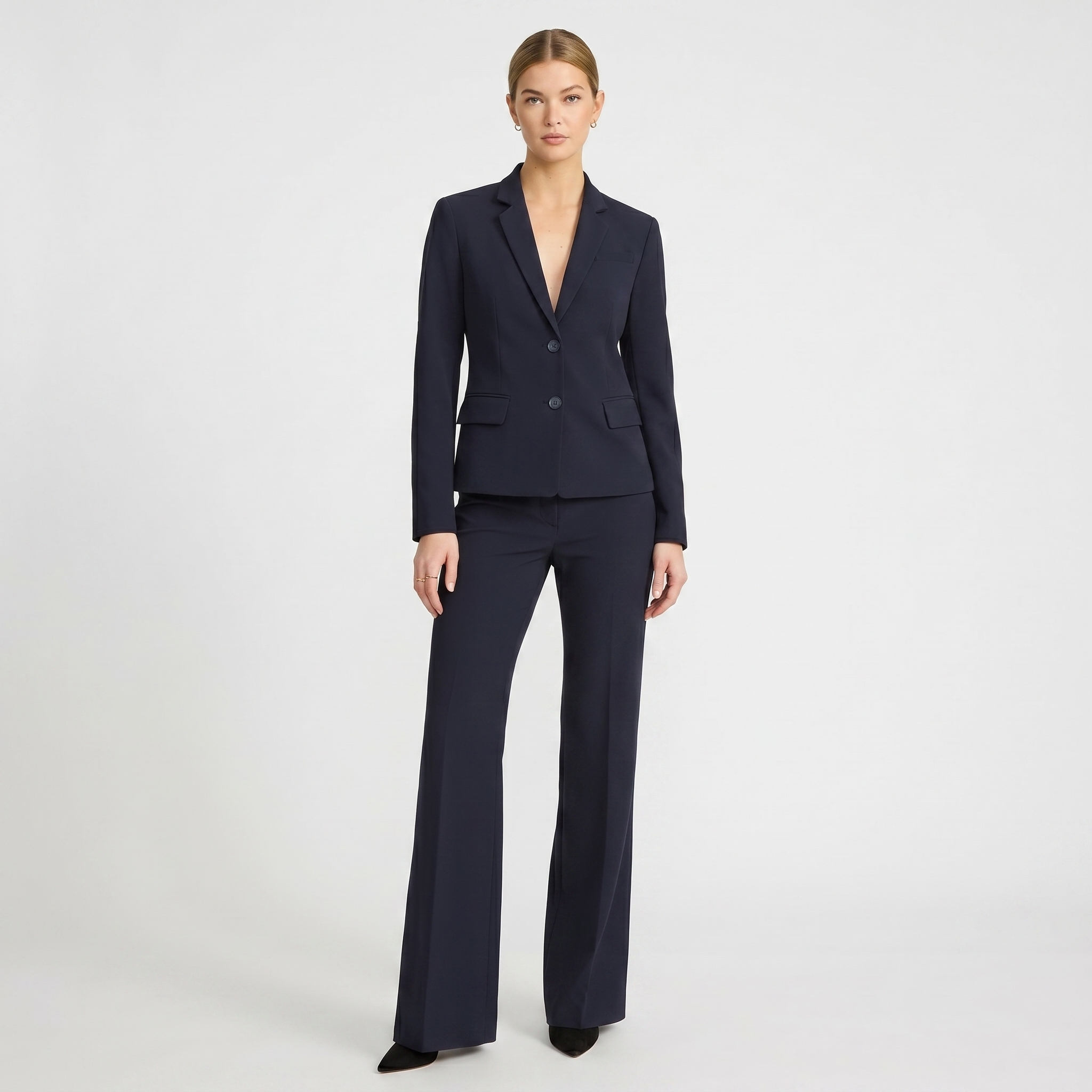 Editor Studio Stretch Twill High Waisted Flare Trouser