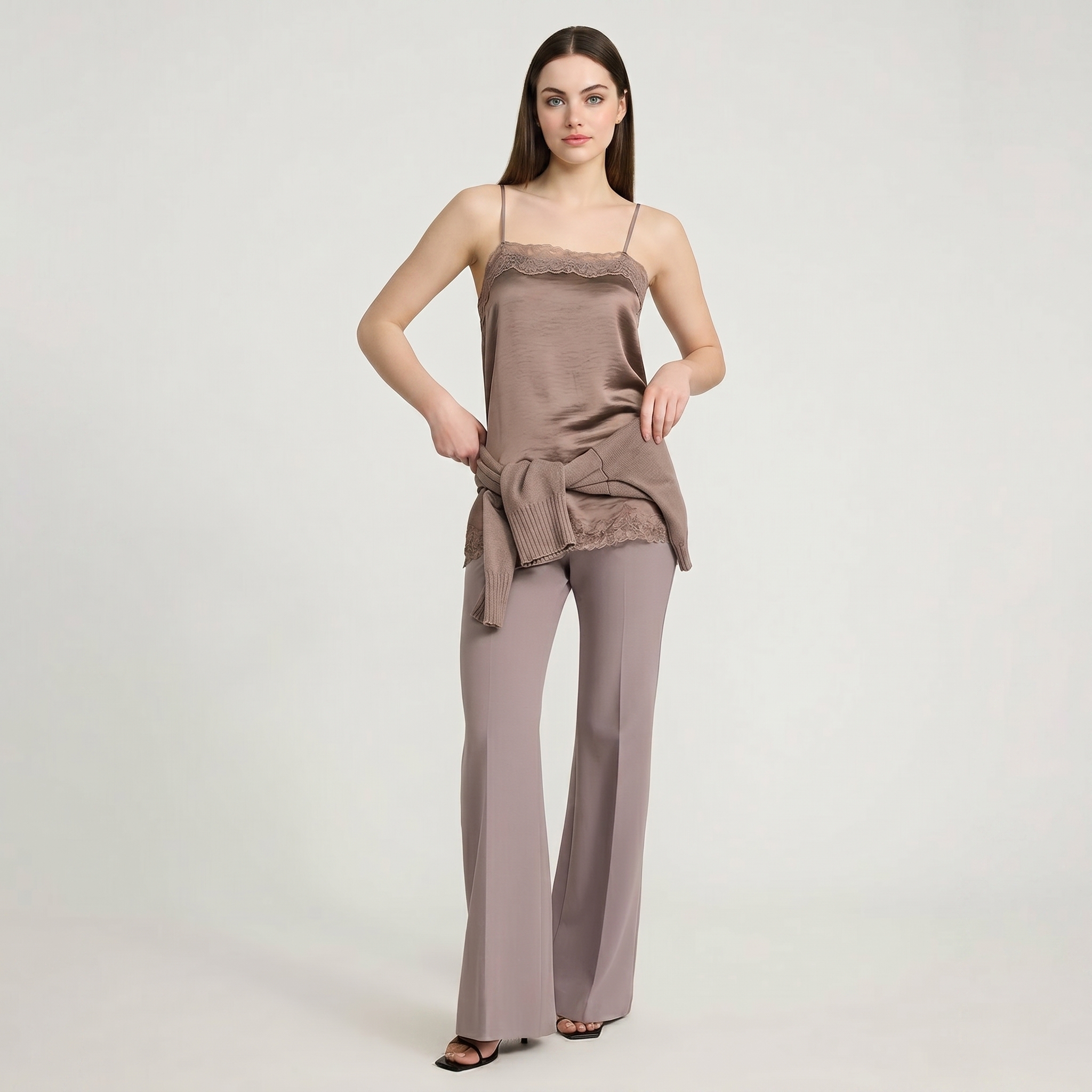 Editor Studio Stretch Twill High Waisted Flare Trouser