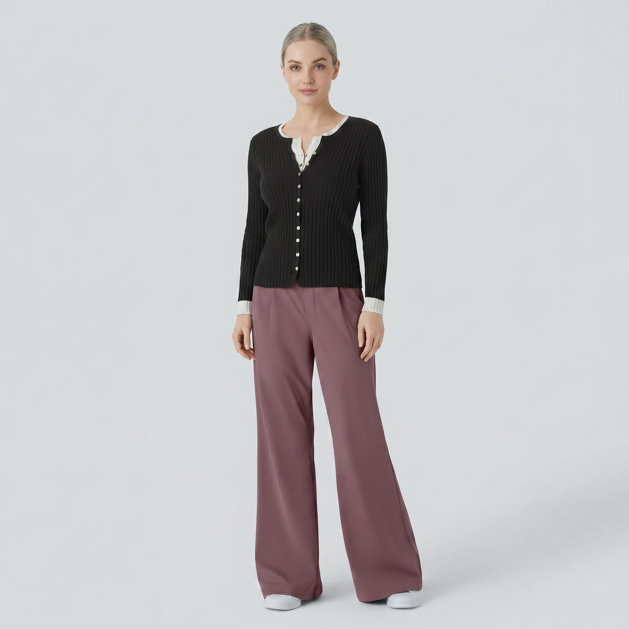 High Waisted Pocket Work Flare Pants