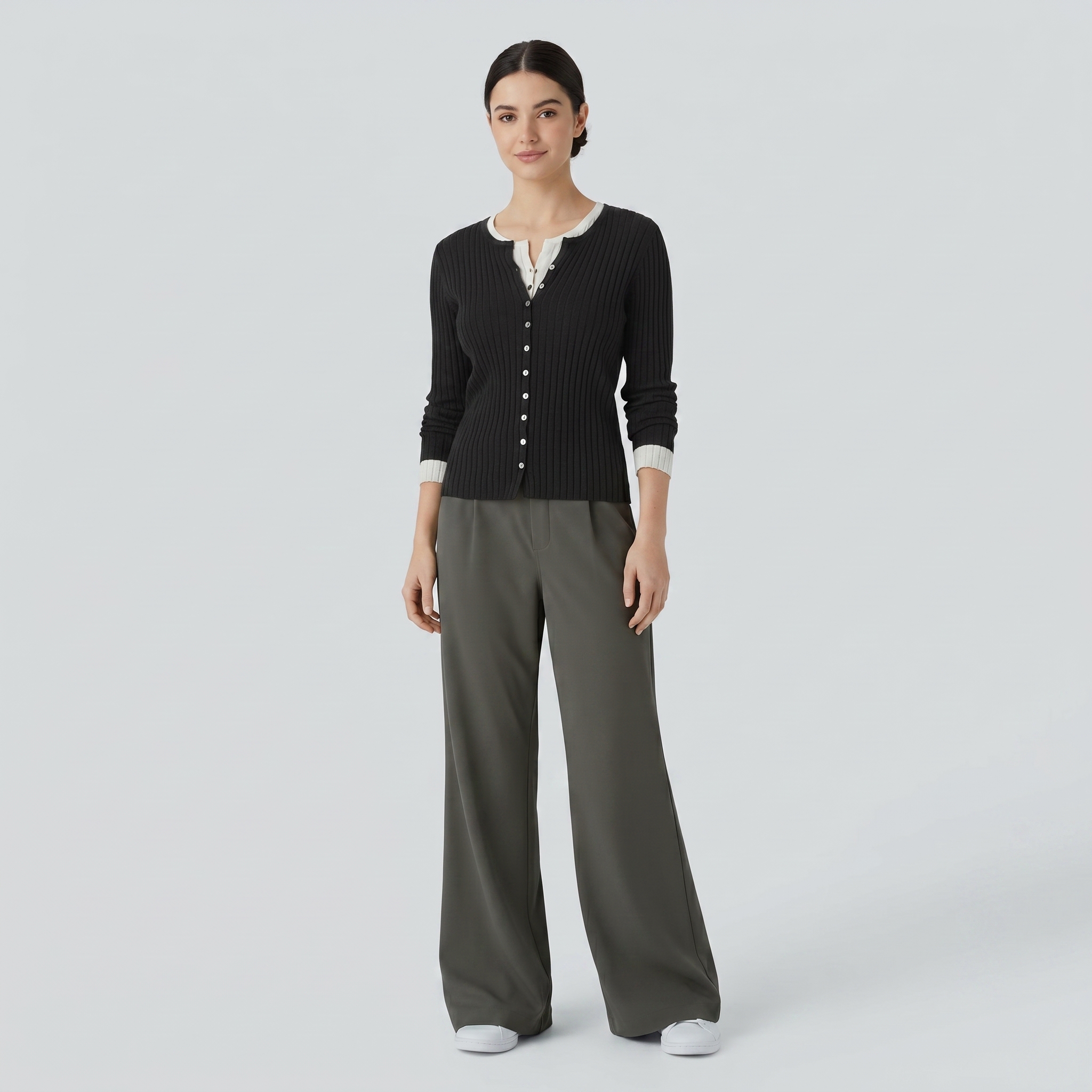 High Waisted Pocket Work Flare Pants